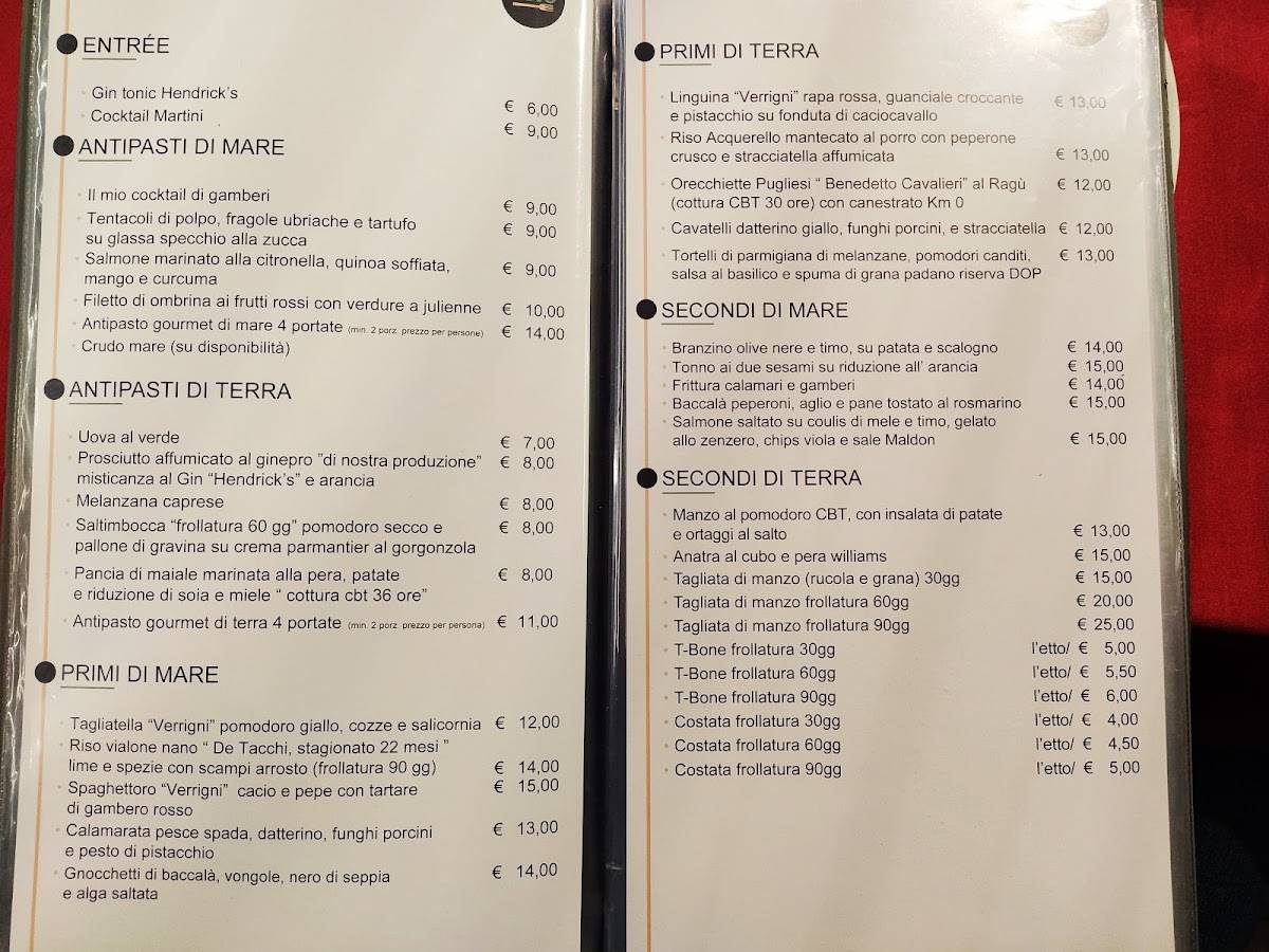 Menu di Devo Ristorante Pizzeria 