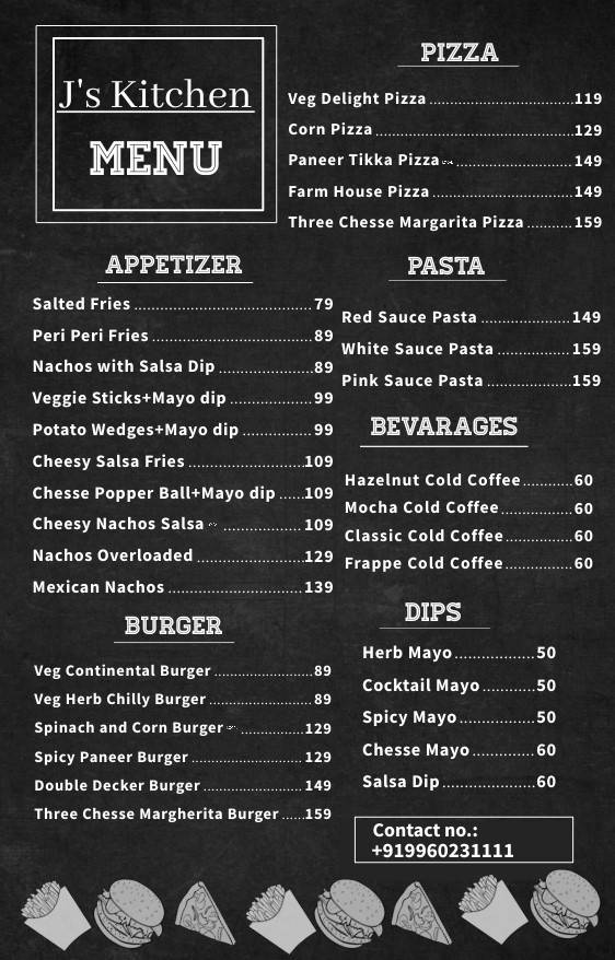 J's Kitchen menu