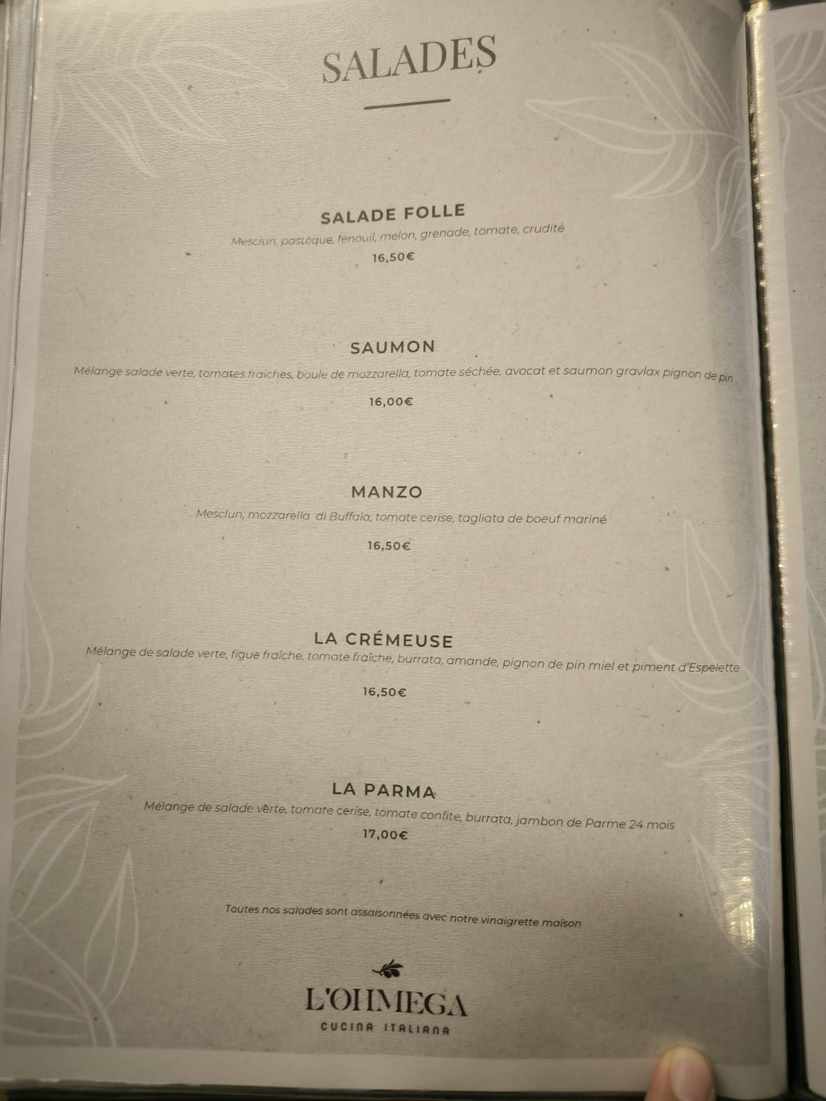 Menu de L'Ohmega