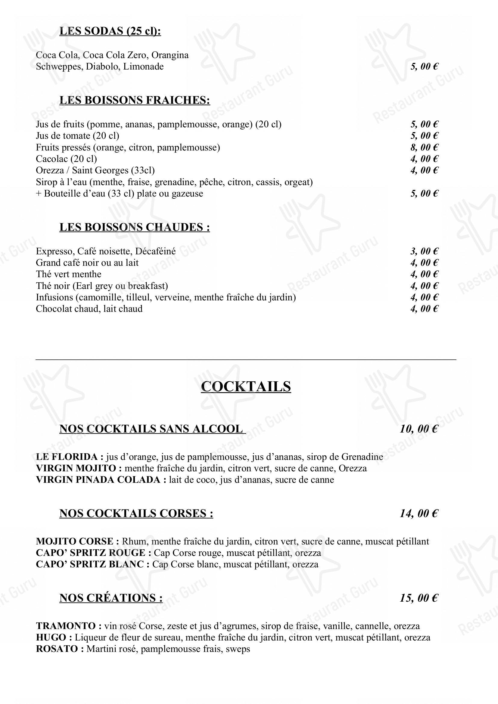 Menu pour Les Roches Rouges - Menu bar