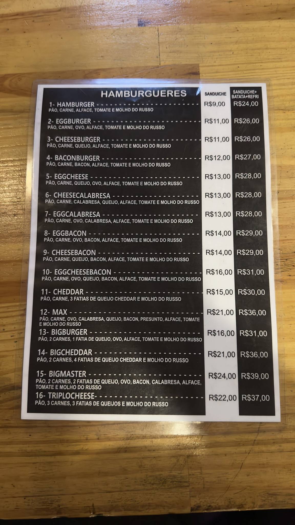 MISTER RUSSO cardápio