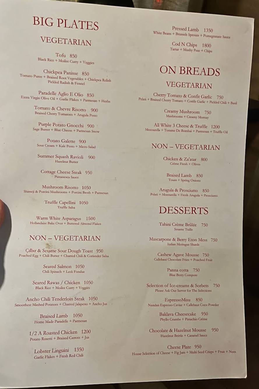 Neuma menu