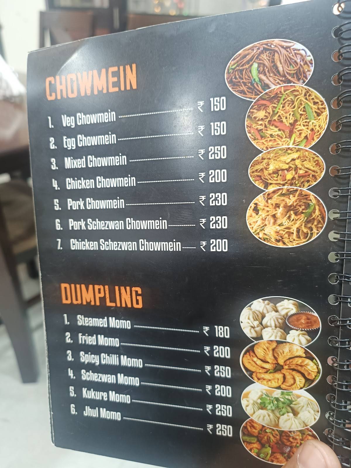R K Restaurant menu