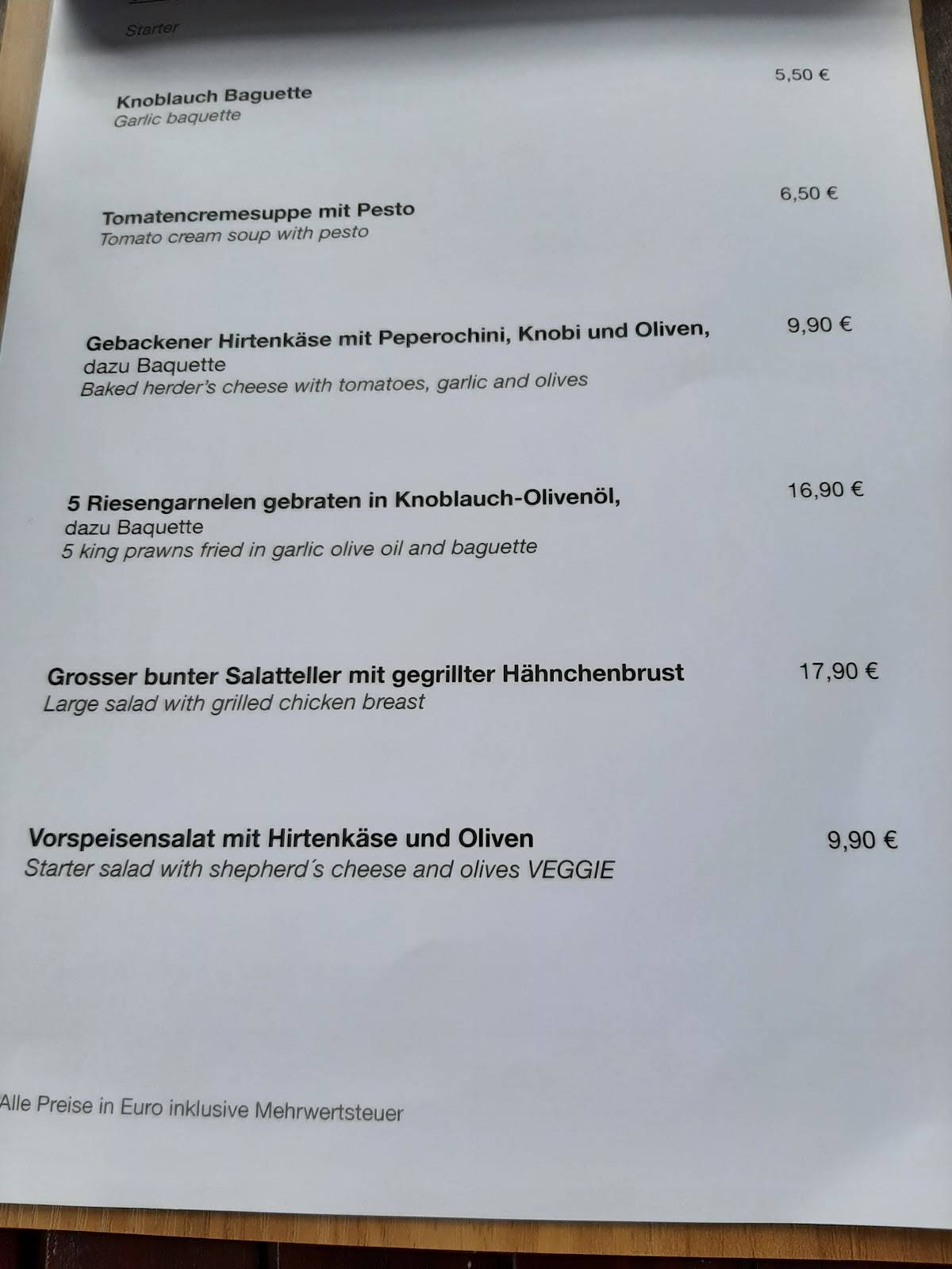 Menu de Ratsstube