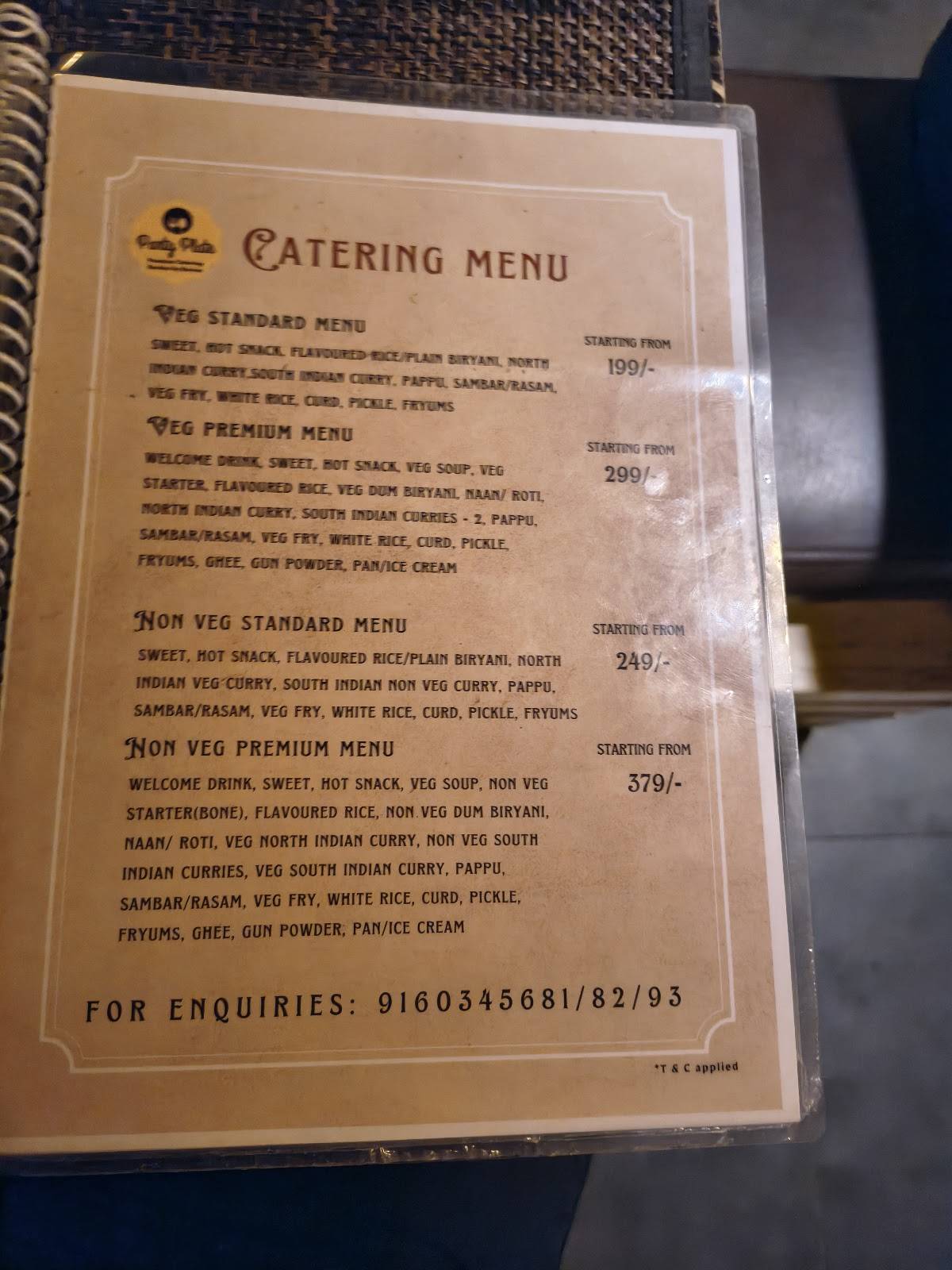 Reeves Restaurant menu