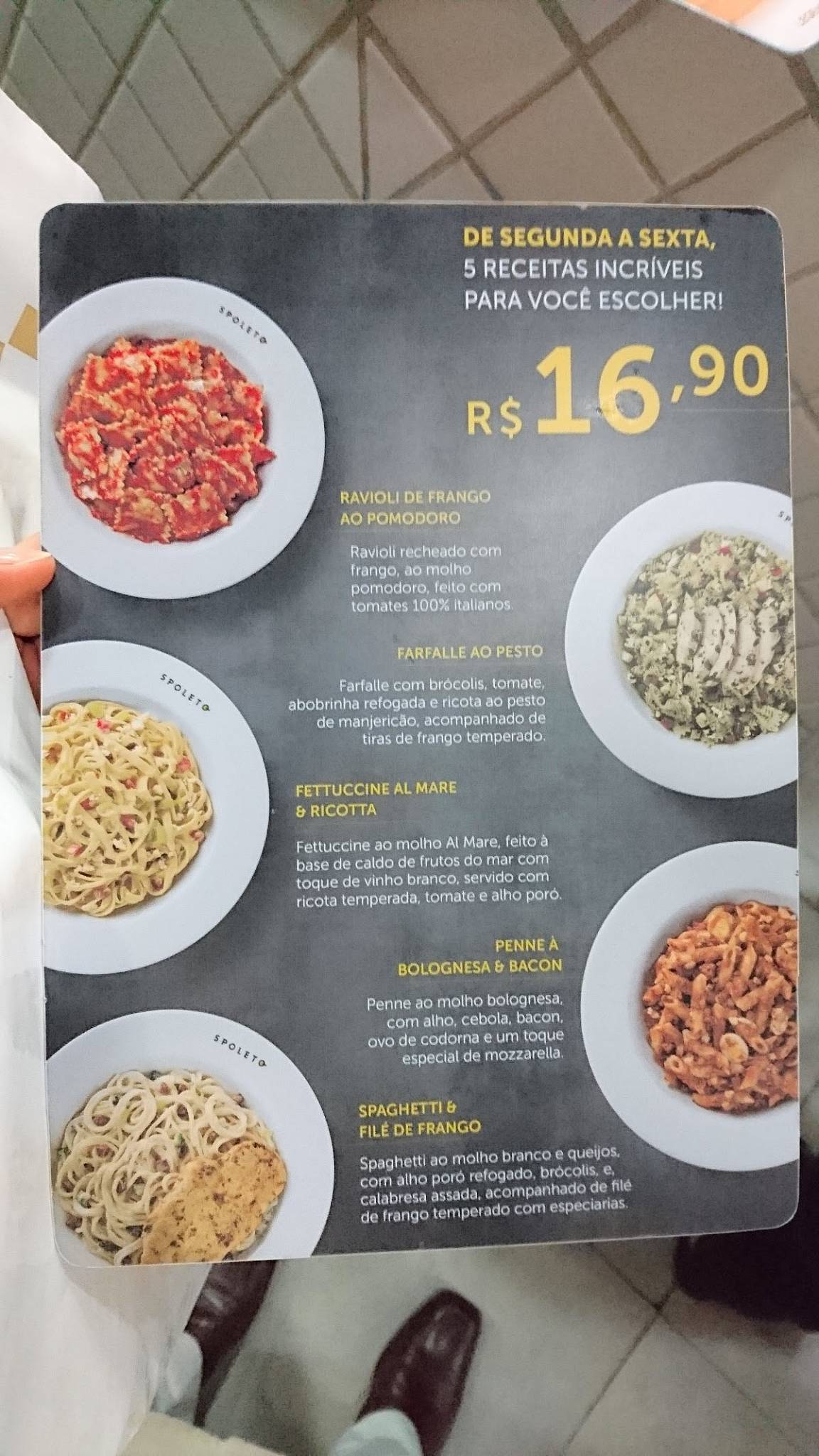 Restaurante Spoleto cardápio