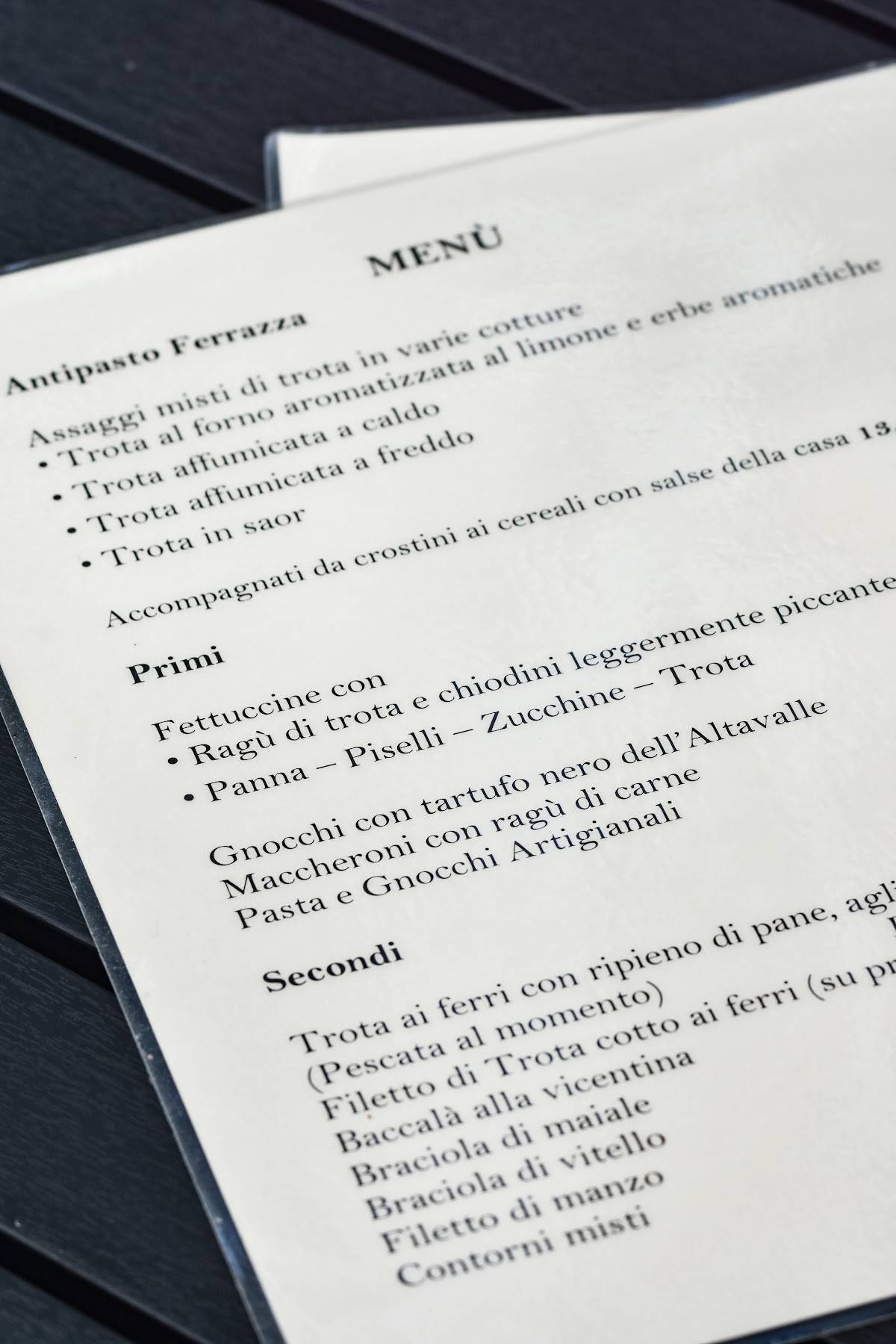 Menu di Ristorante Ferrazza 