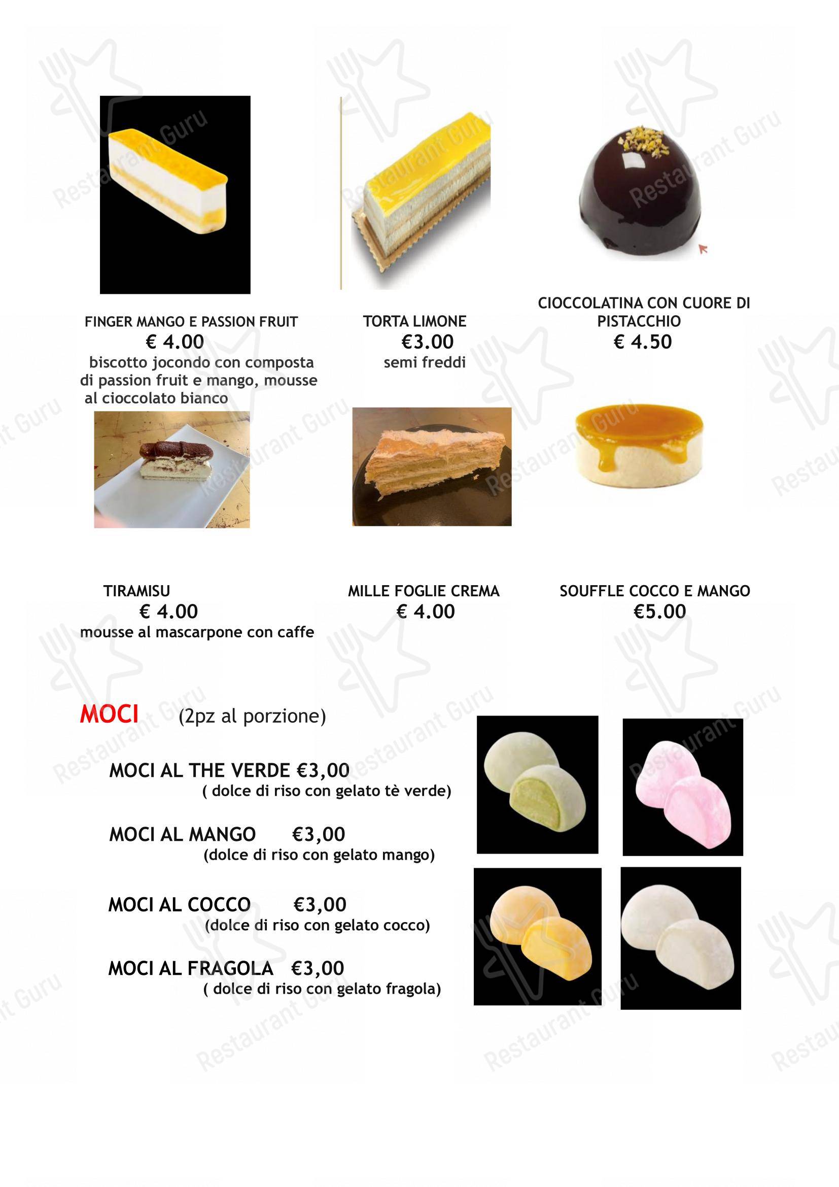 Menu di Ristorante Ginger - Основное меню