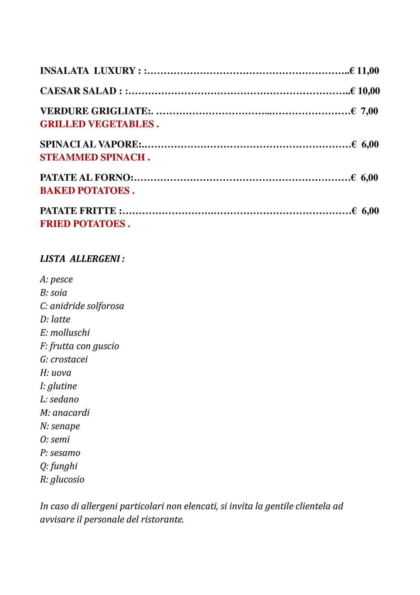 Menu di Controcorrente 