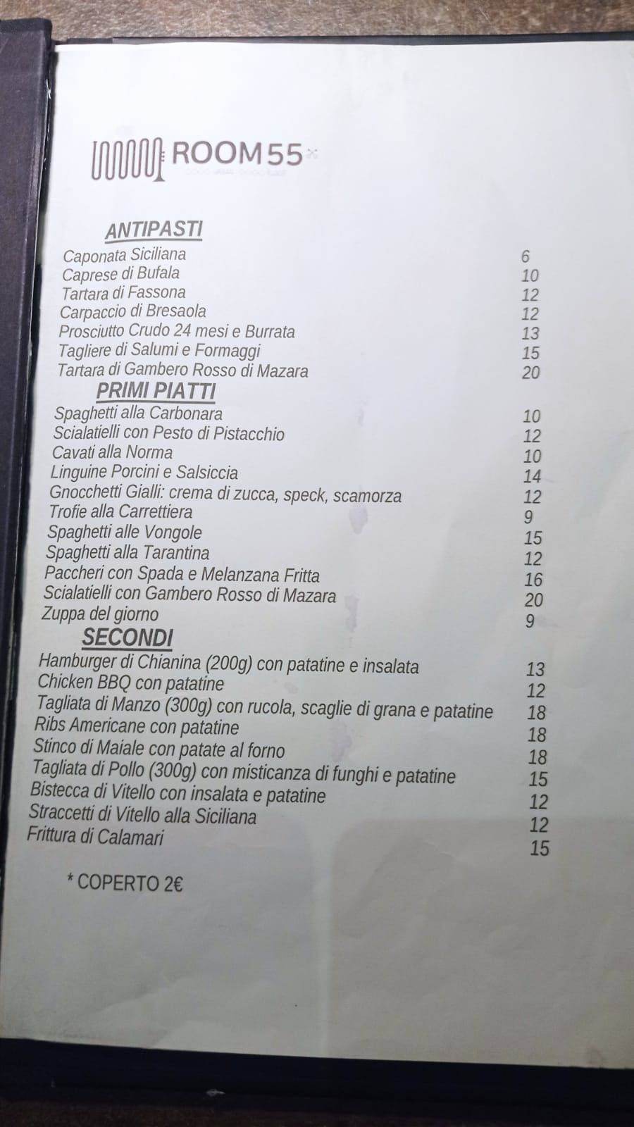 Menu di Room 55 