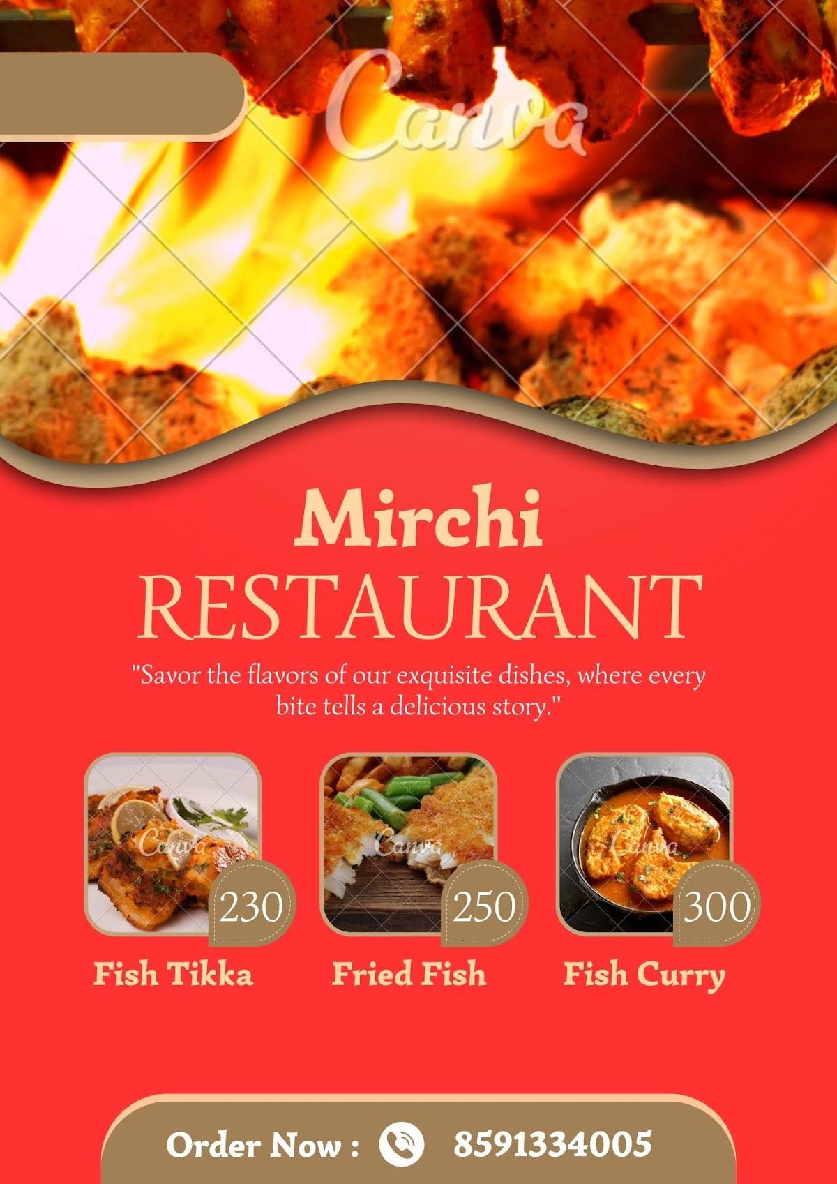 The Mirchi Restaurant menu