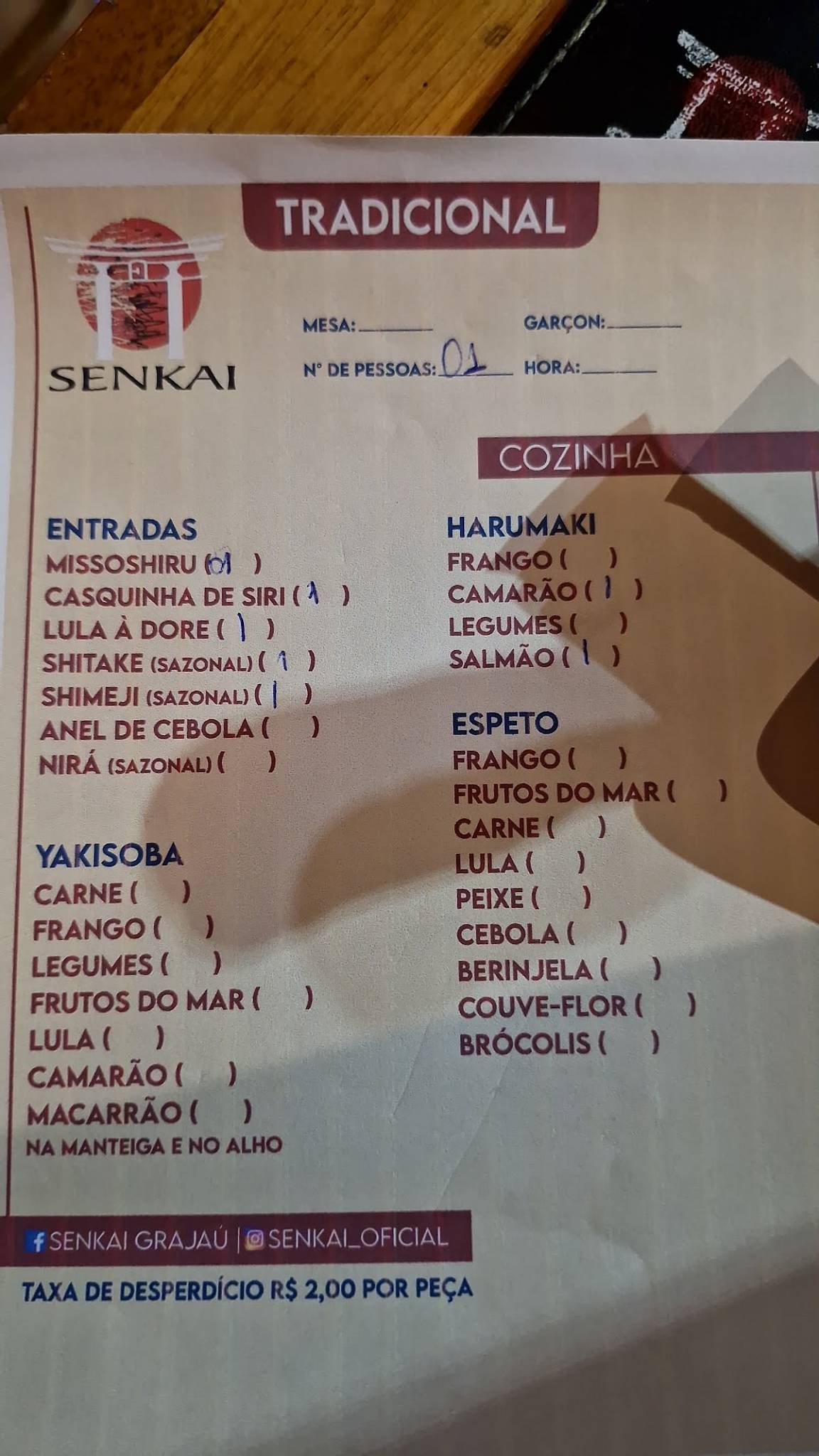 Senkai Sushi Grajaú cardápio