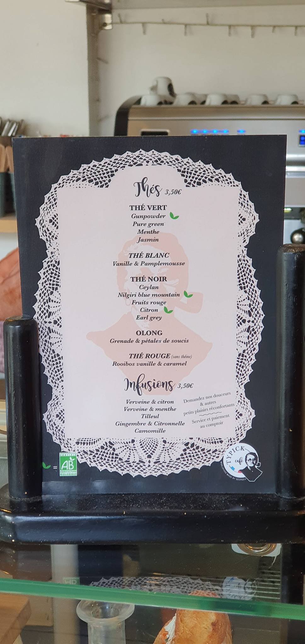 Menu de Typick Café