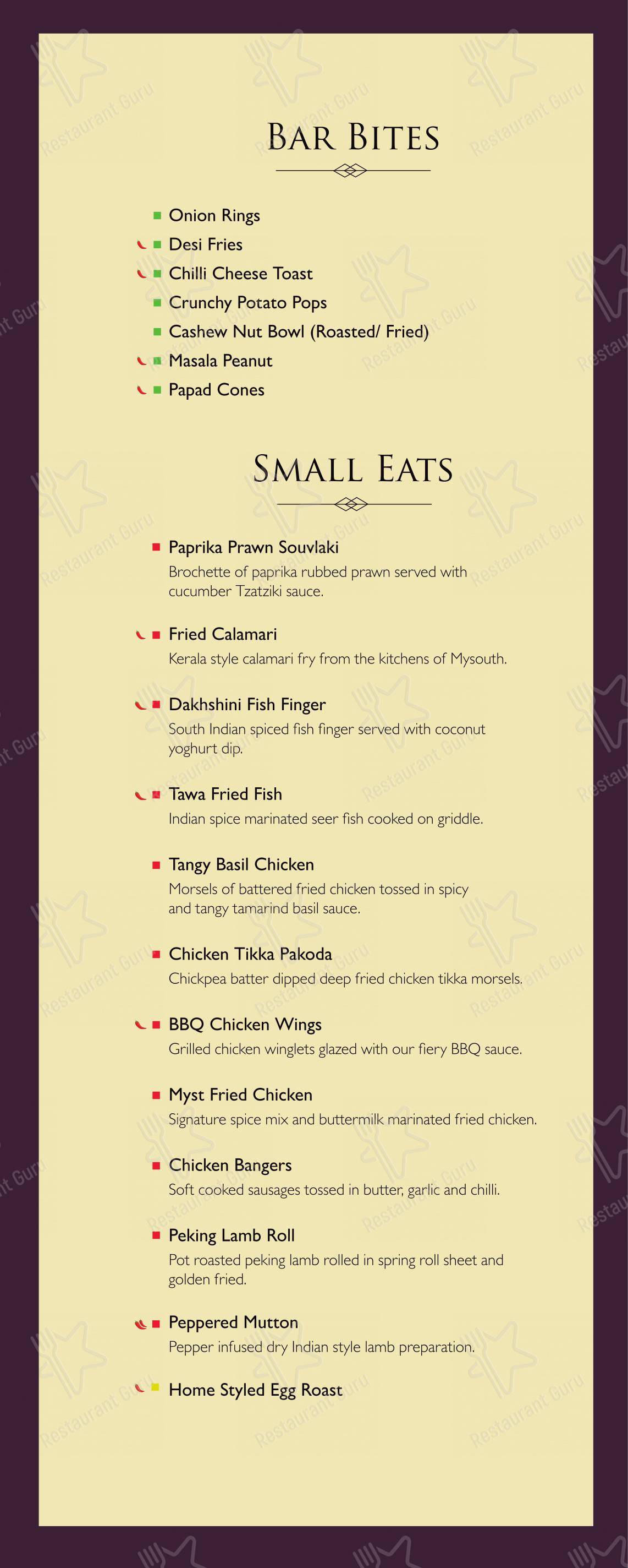 Spring in Mysuru - Menu