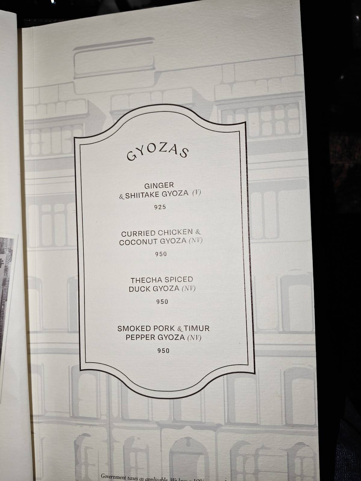Addoni's menu
