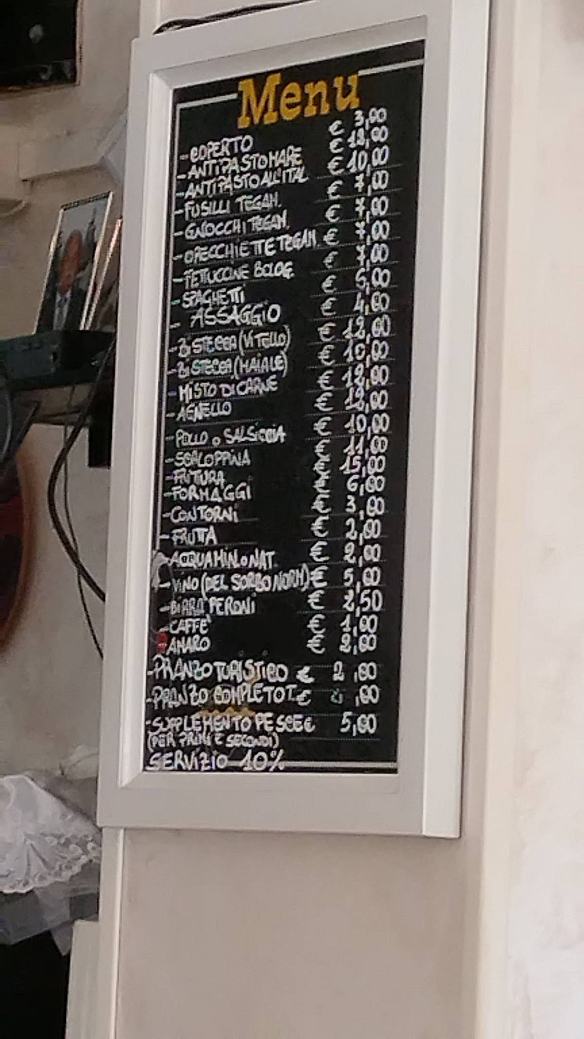 Menu di Antico Ristorante Testa S.R.L. 