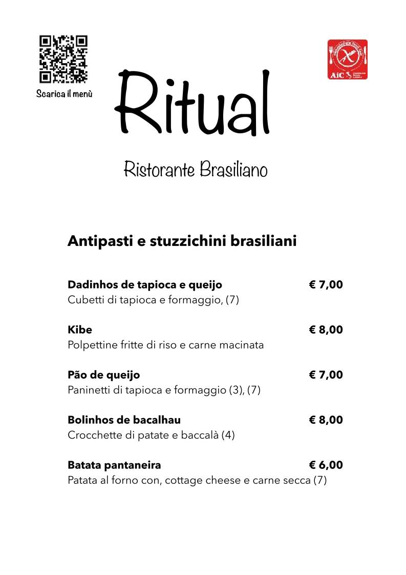 Menu di Ritual Ristorante Brasiliano 