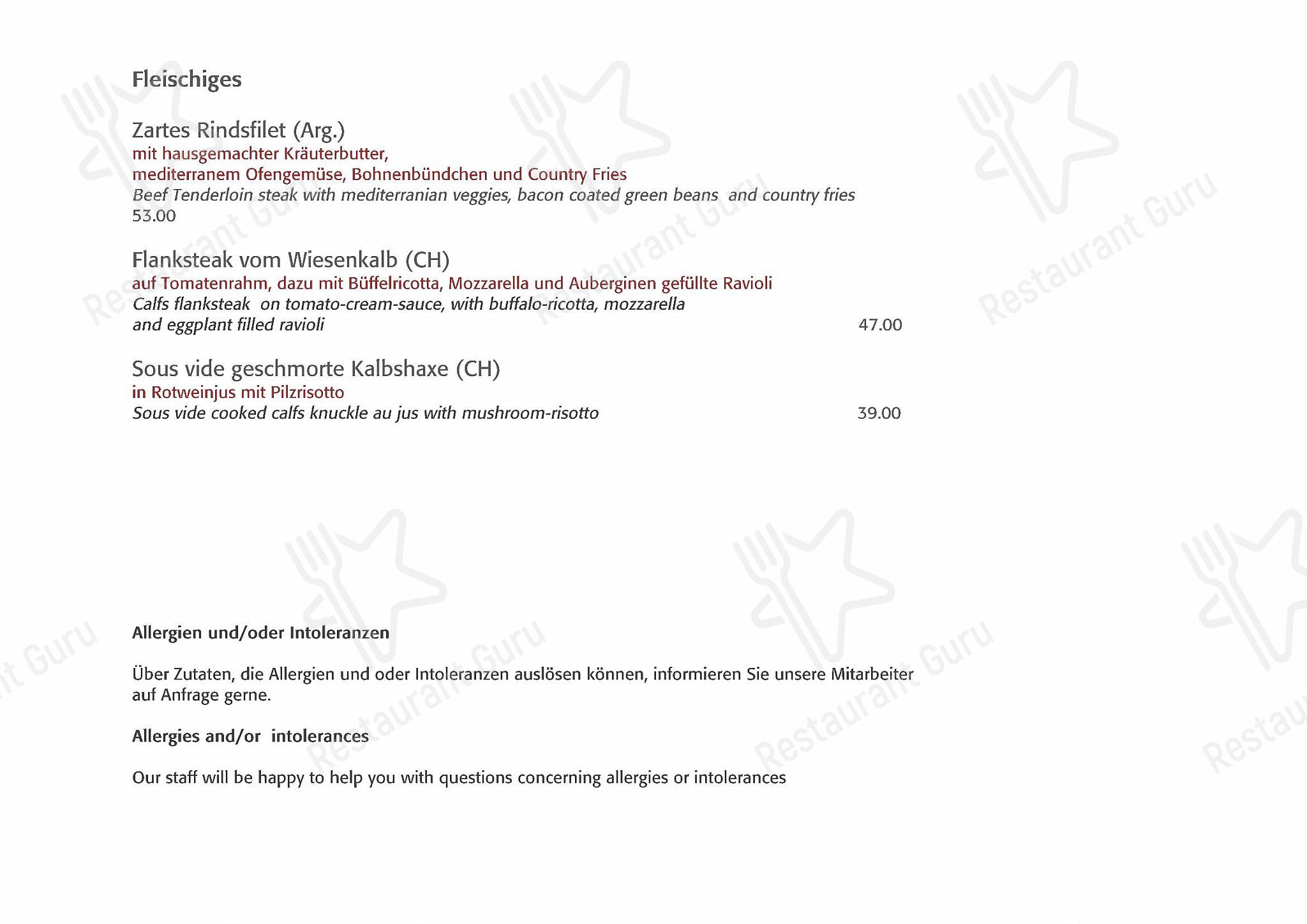 Takeaway Menu per BÄR'S Café Bistro Lounge in Klosters-Serneus