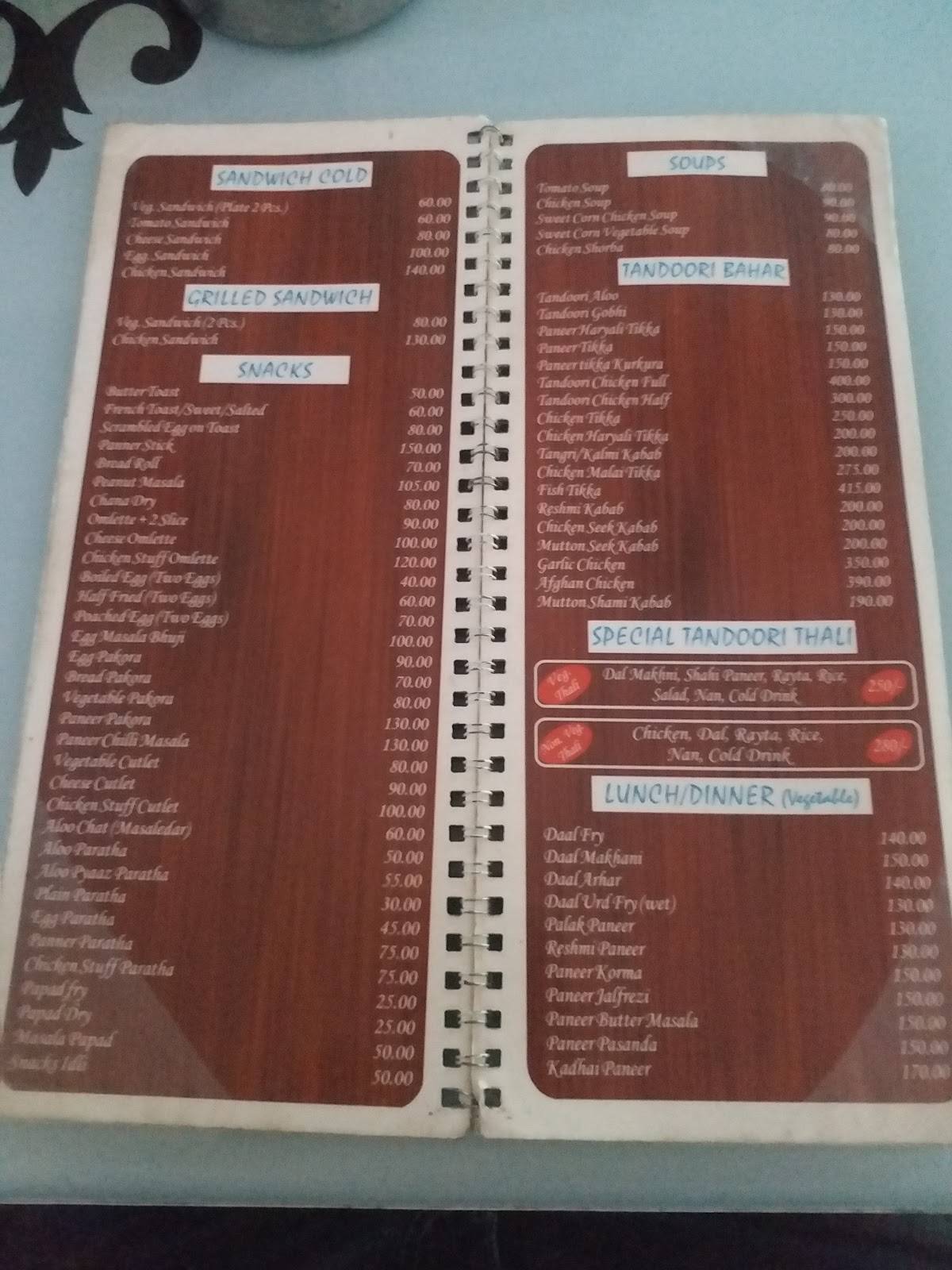 New Break Point Restaurent menu