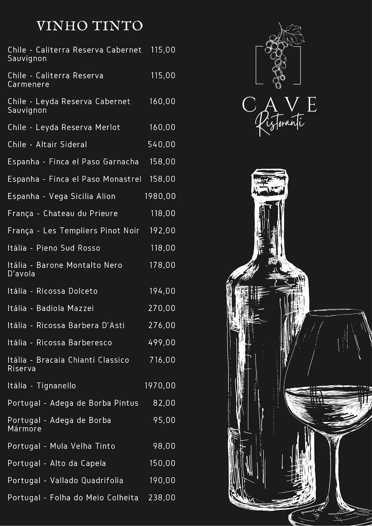 Cave Ristoranti cardápio