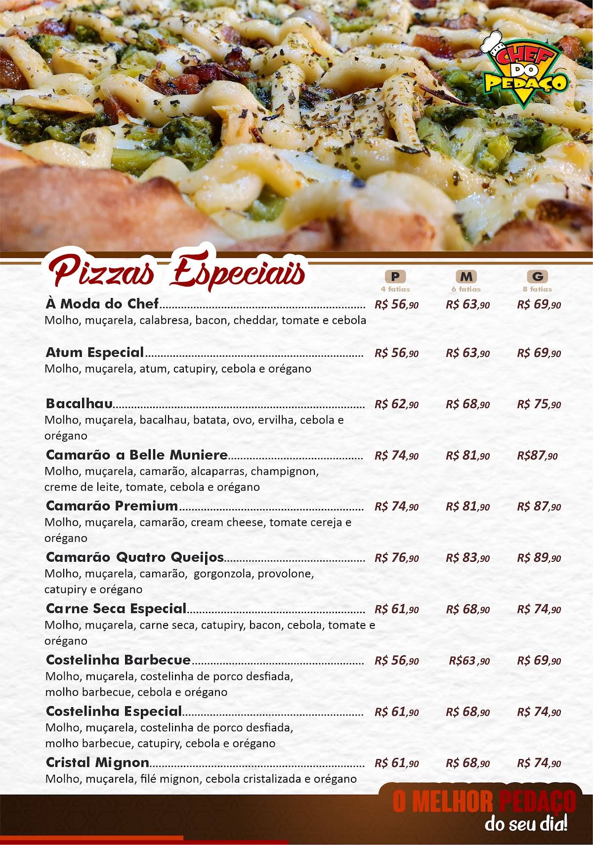 Chef do Pedaço - Rio Verde cardápio