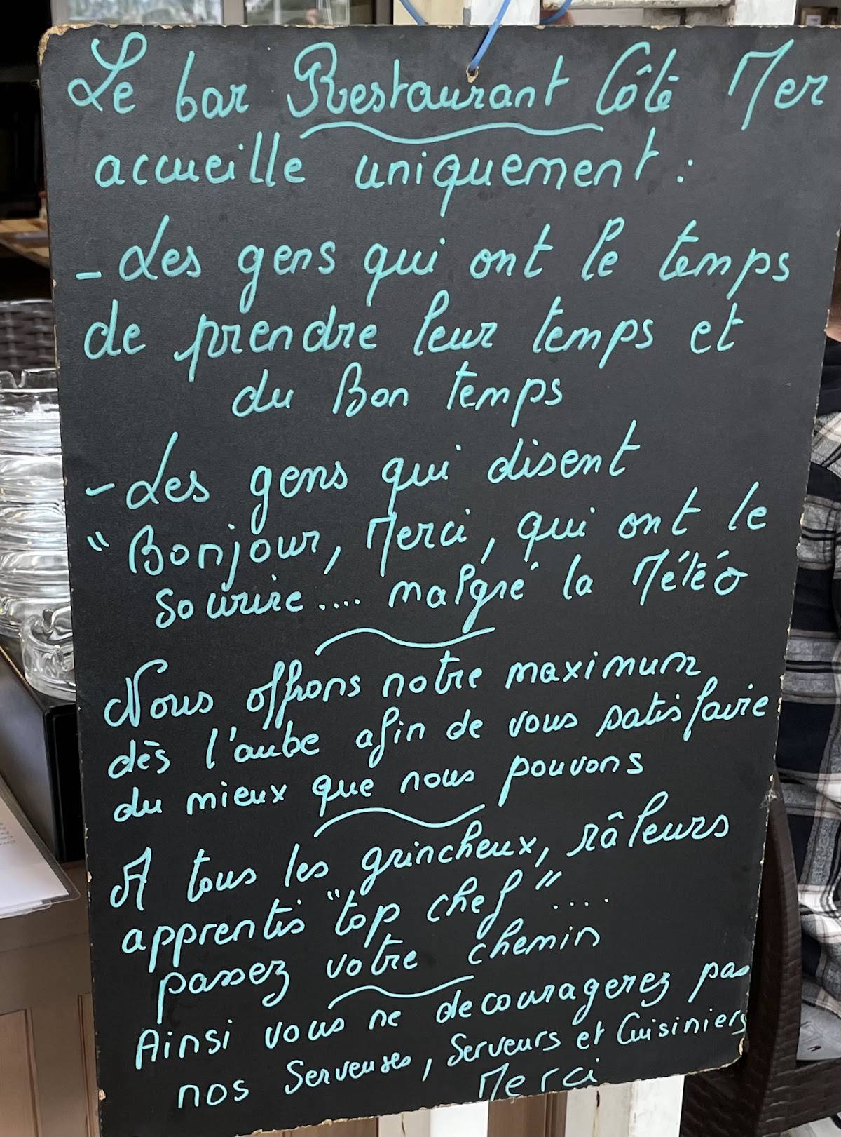 Menu de Côté Mer