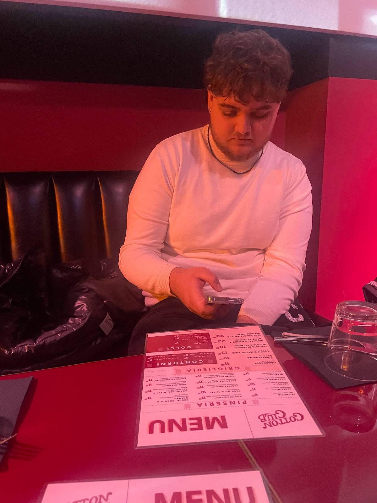 Menu di Cotton Club Roma 