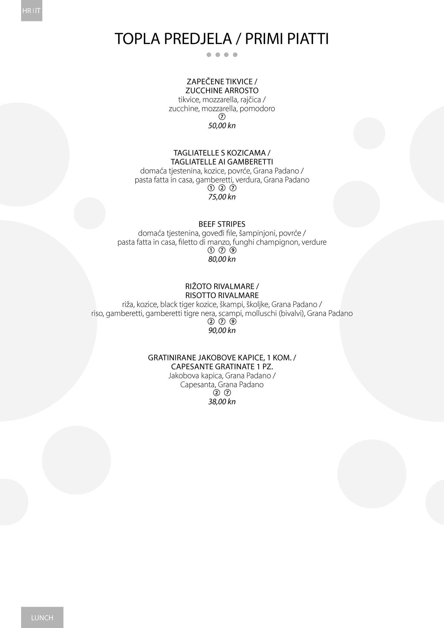 Menu di Libeccio Restaurant & Bar 