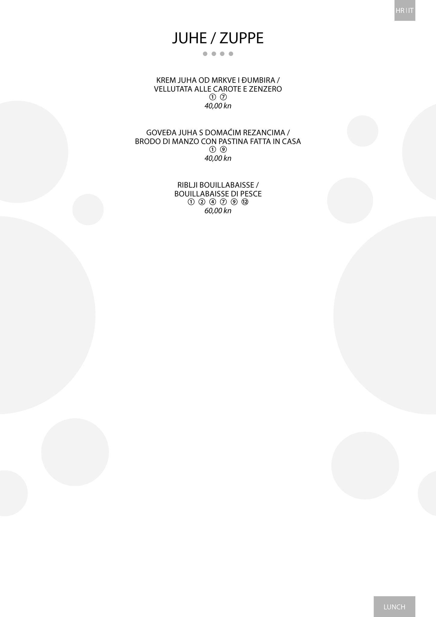 Menu di Libeccio Restaurant & Bar 