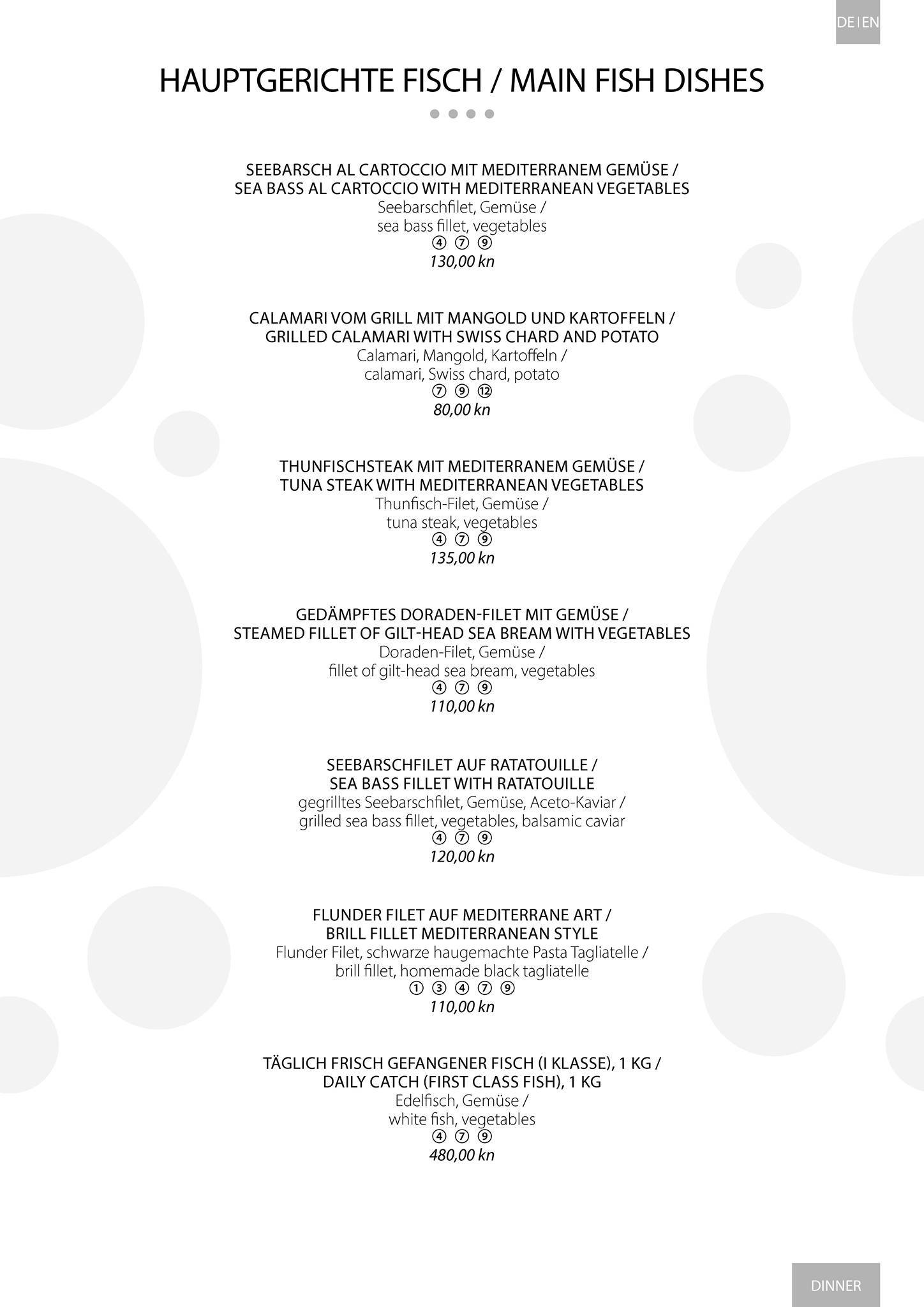 Menu di Libeccio Restaurant & Bar 