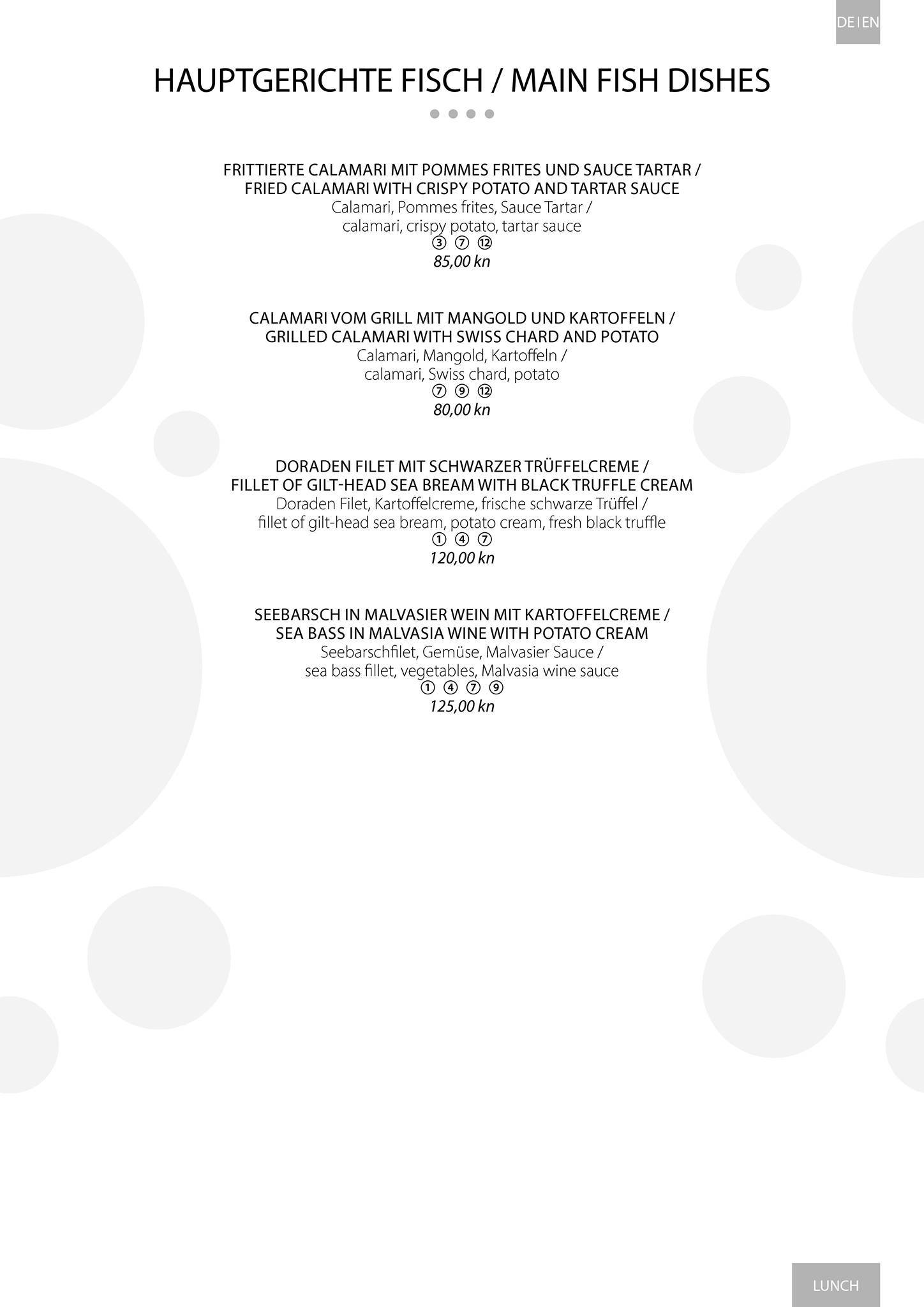 Menu di Libeccio Restaurant & Bar 