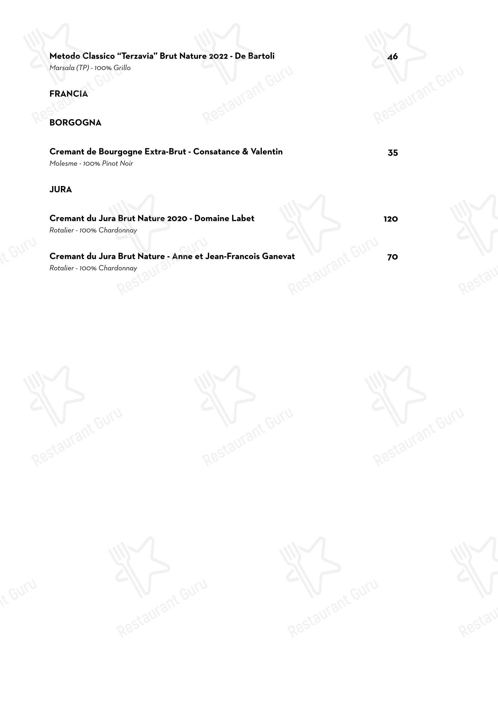 Menu di Luce Ristorante - Menu