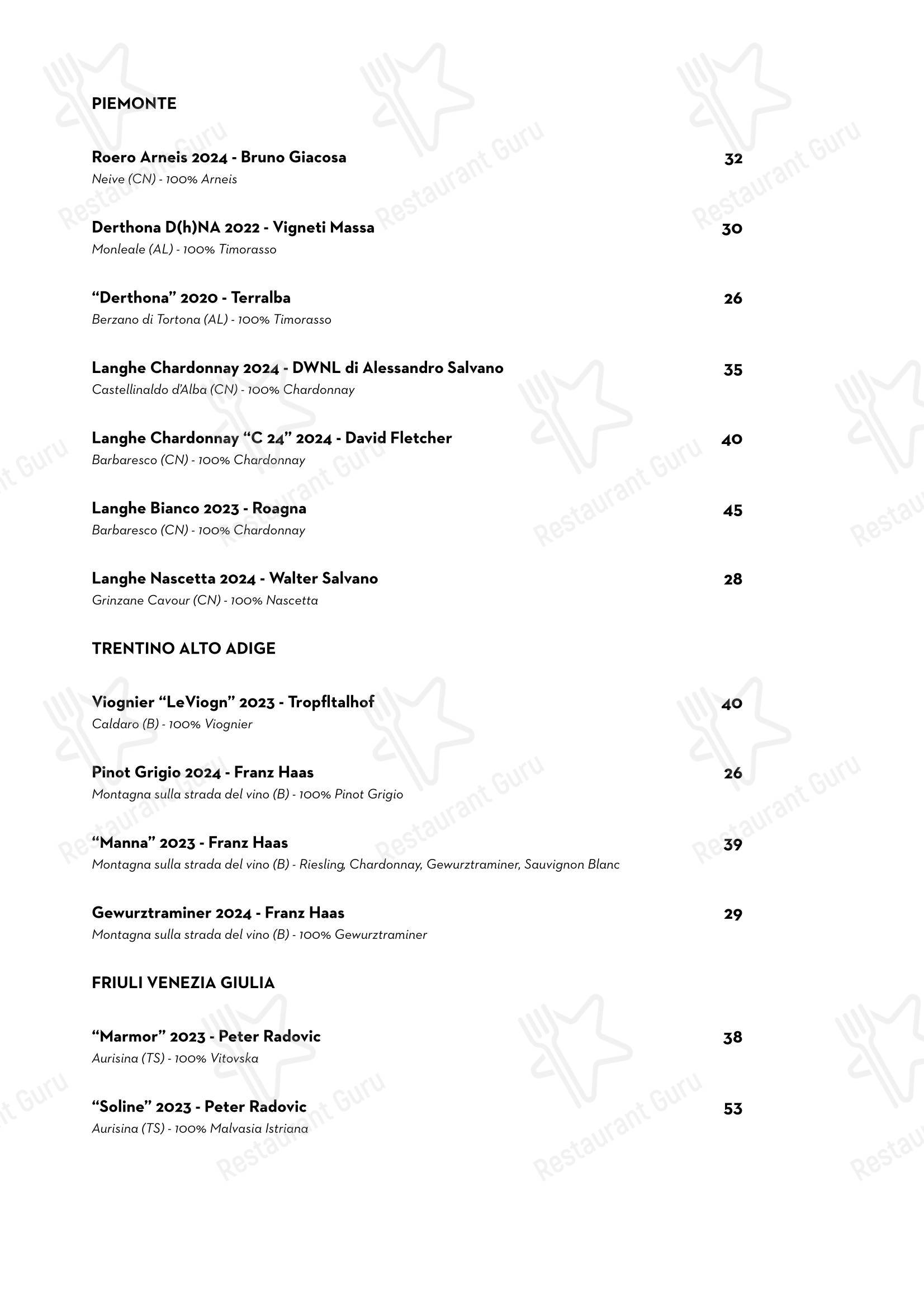 Menu per Luce Ristorante ristorante