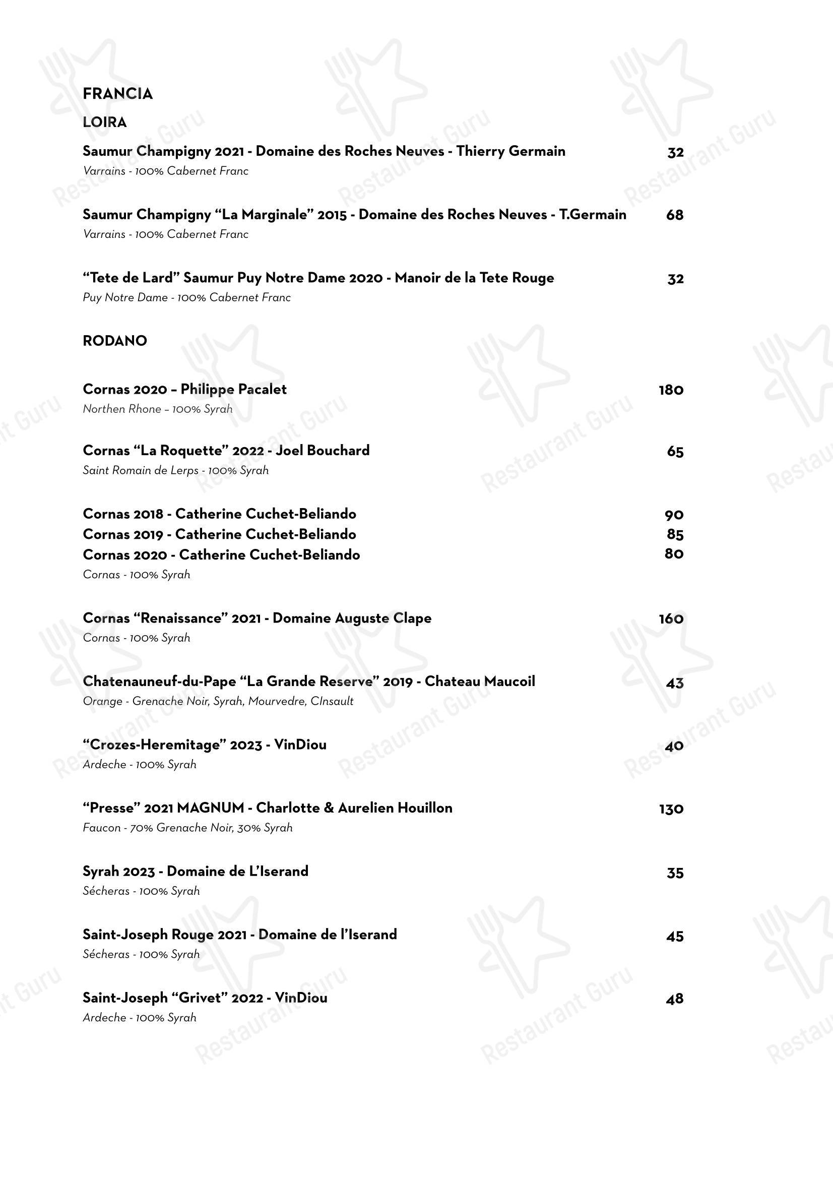 Menu per Luce Ristorante ristorante