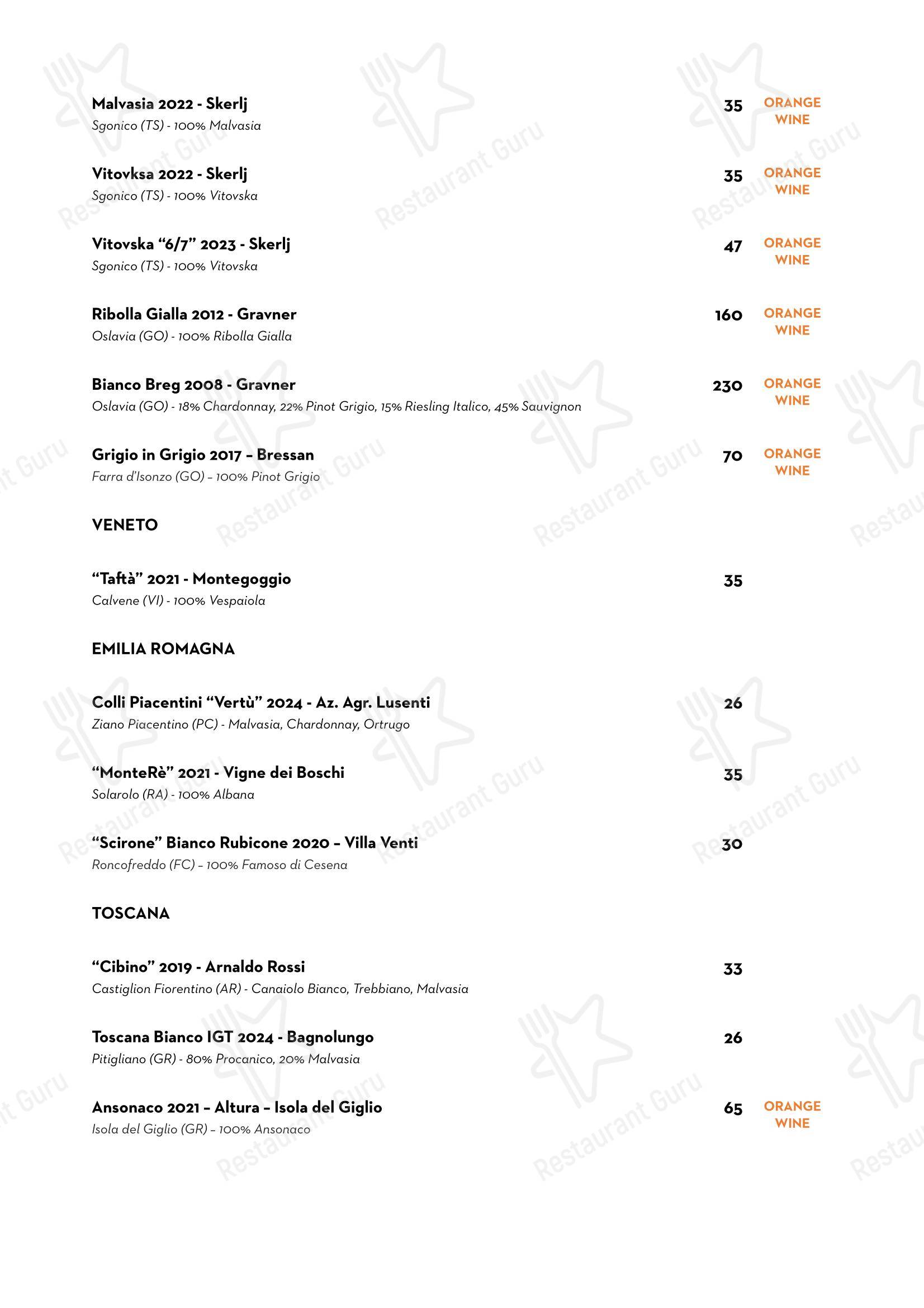 Menu per Luce Ristorante in Perugia