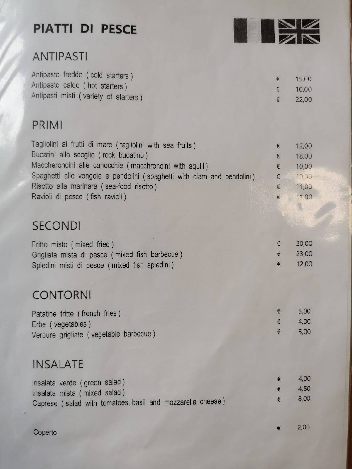 Menu di M.G 