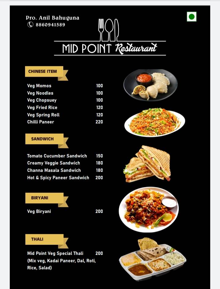 Mid Point Restaurant menu