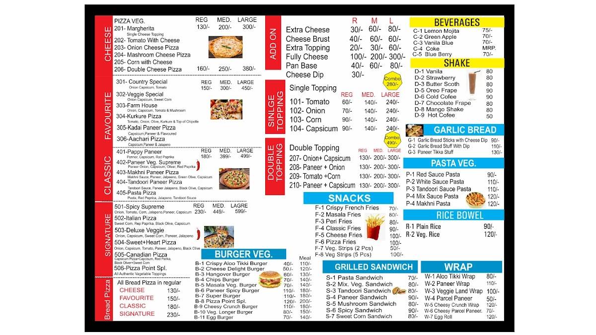 Pizza Point menu