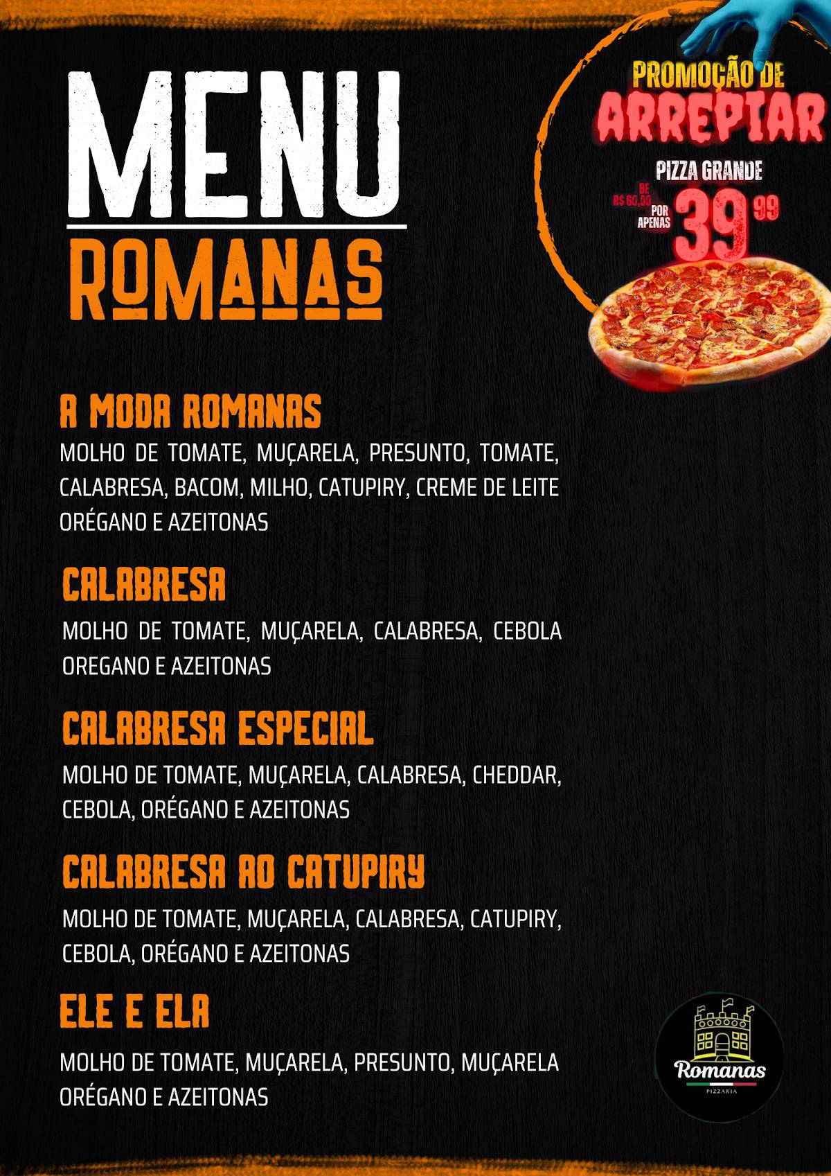 Pizzaria Romanas cardápio
