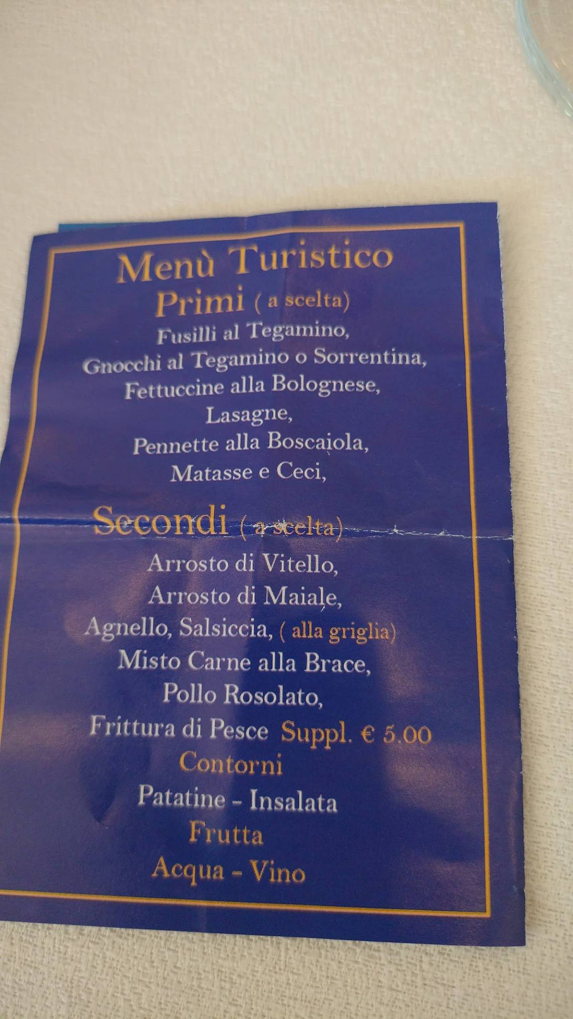 Menu di Antico Ristorante Testa S.R.L. 