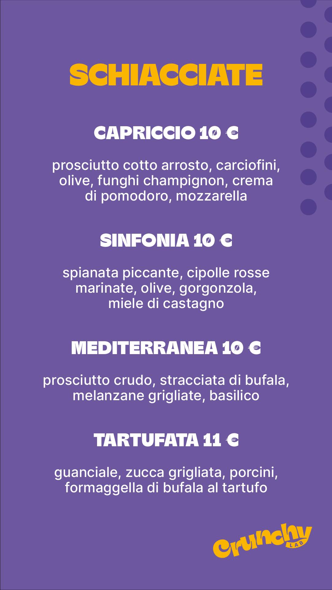 Menu di Crunchy Lab 
