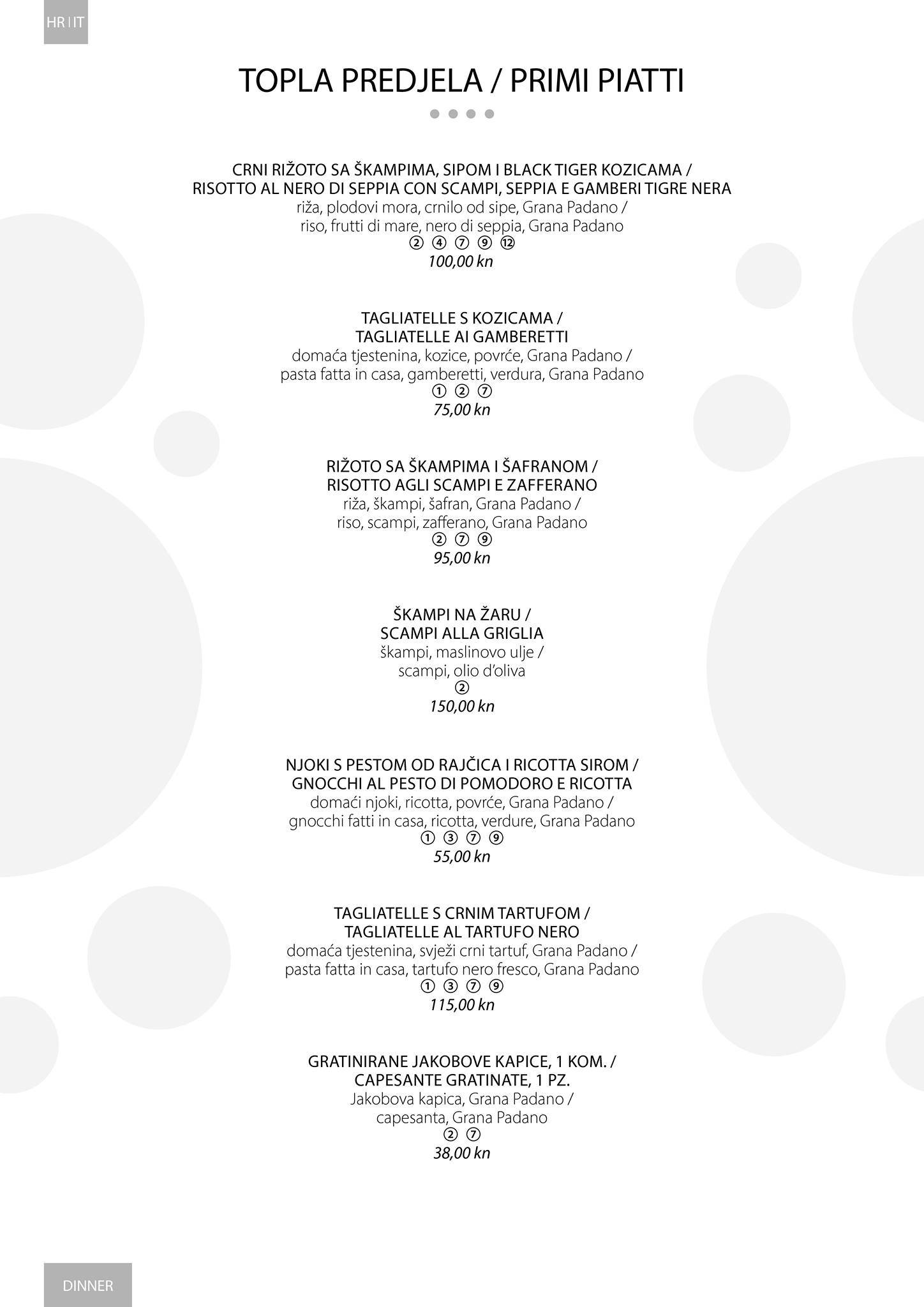 Menu di Libeccio Restaurant & Bar 