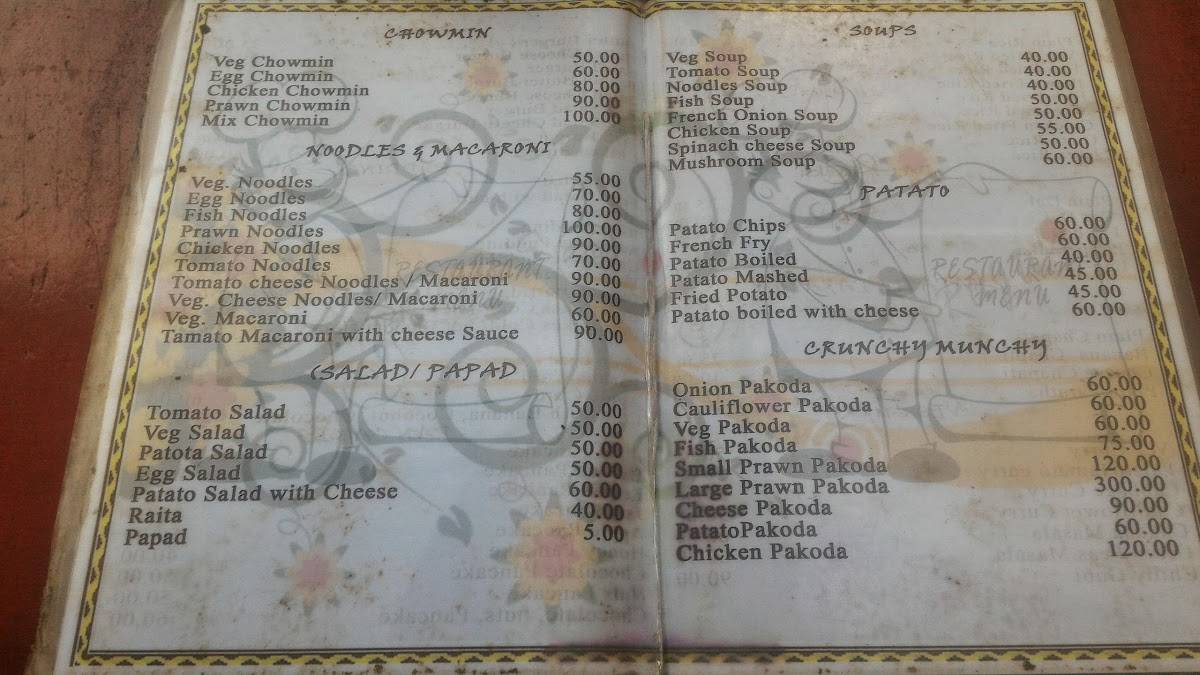 Raju's Restaurant menu