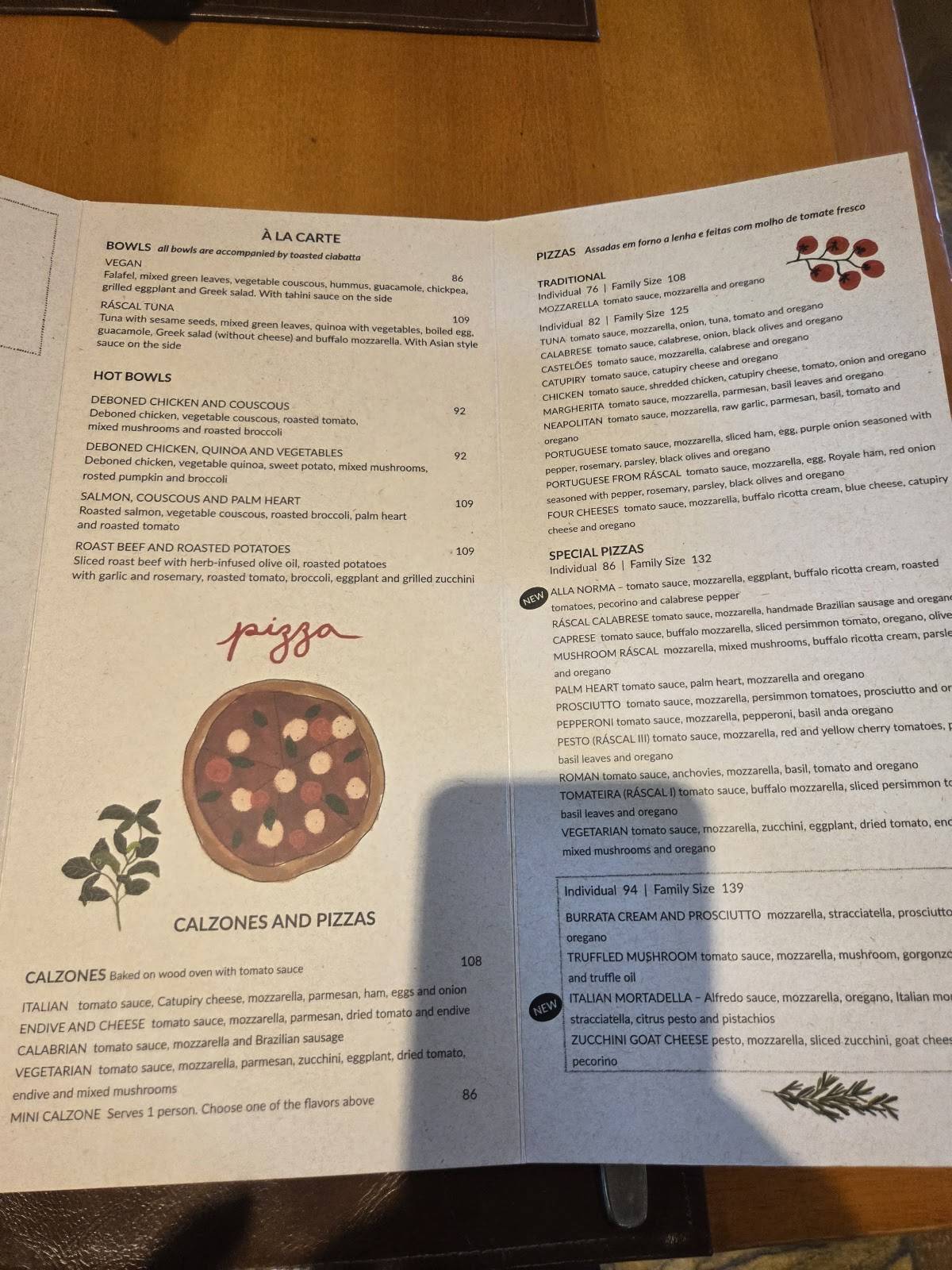 Ráscal - Itaim cardápio