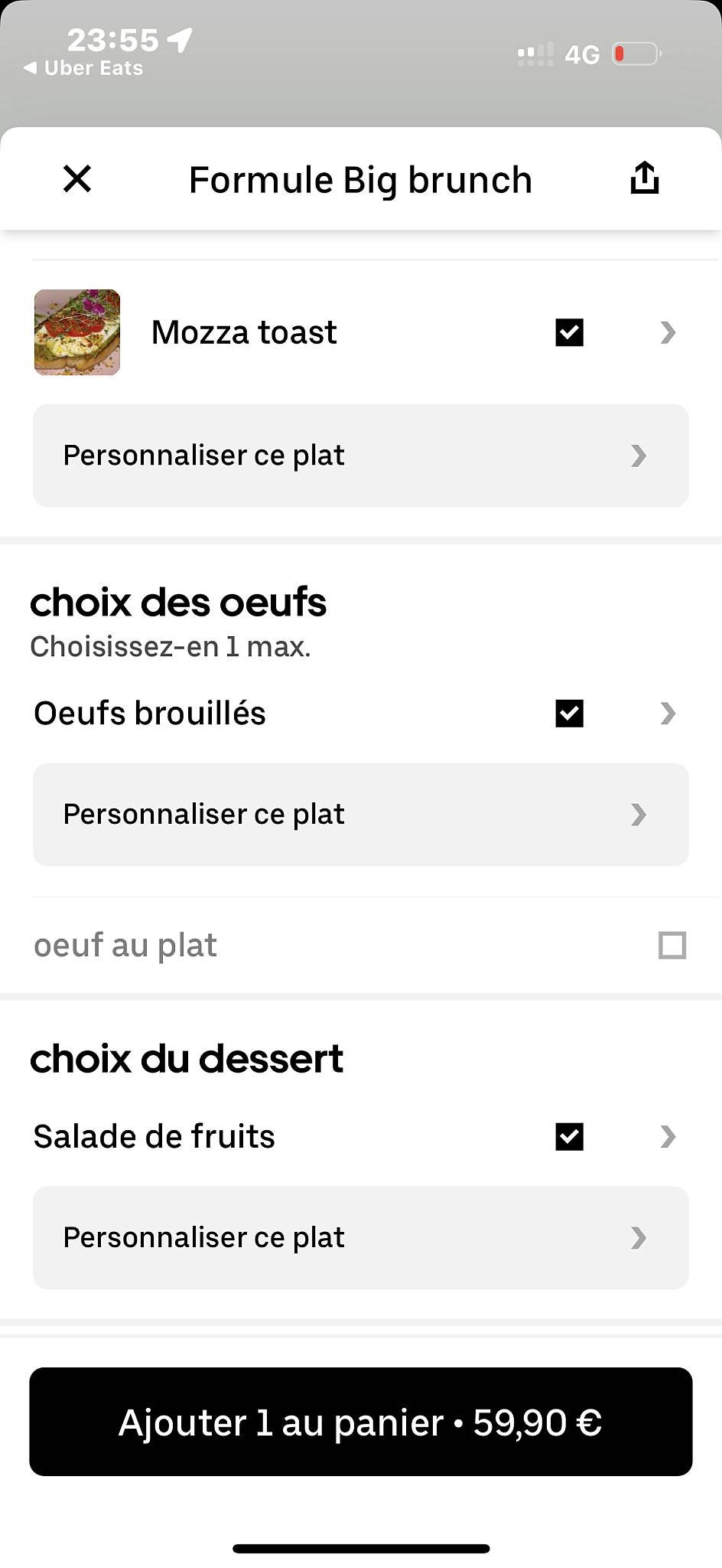 Menu de Rose and Roses
