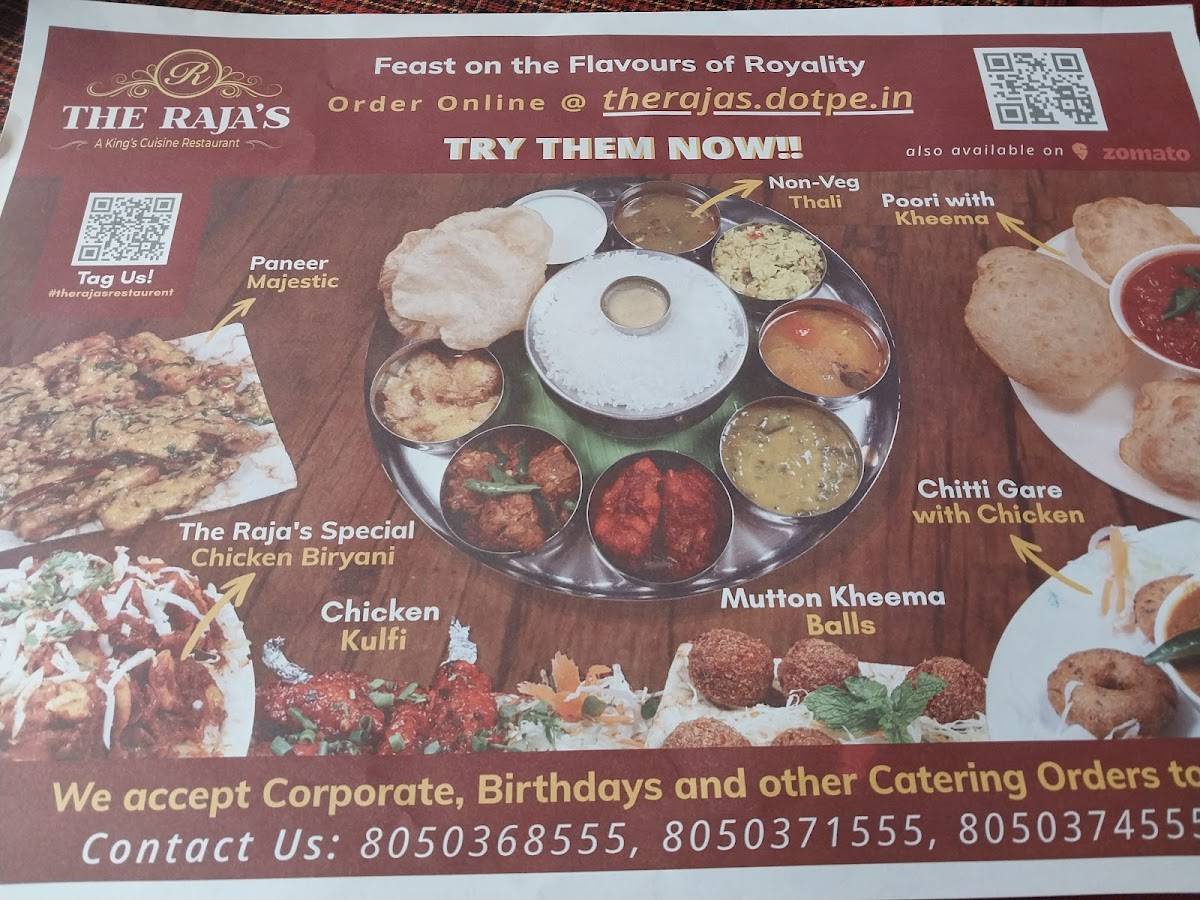 The Rajas Foods menu