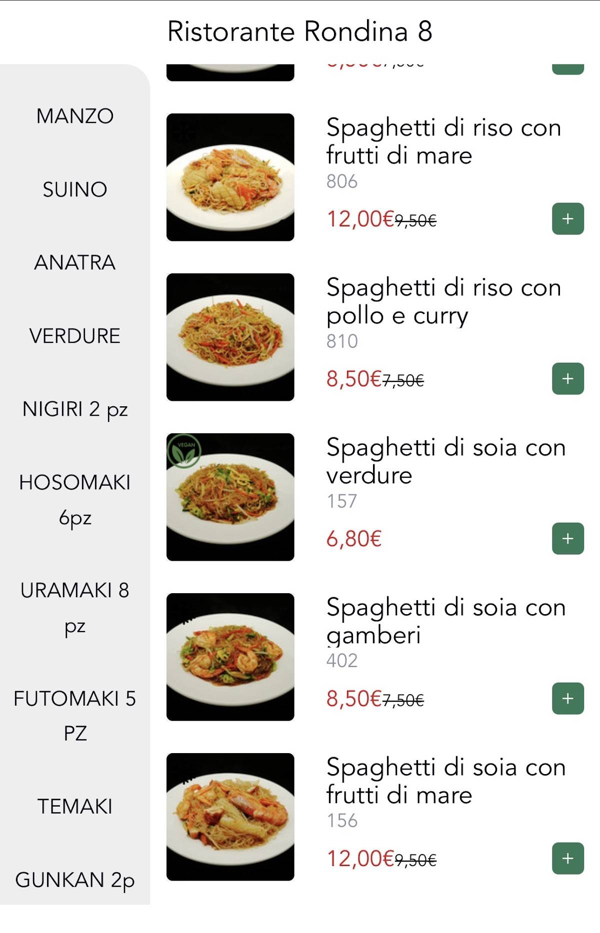 Menu di Ristorante Rondina 8 
