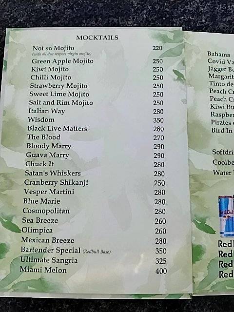 Veranda Rooftop Restro Cafe menu