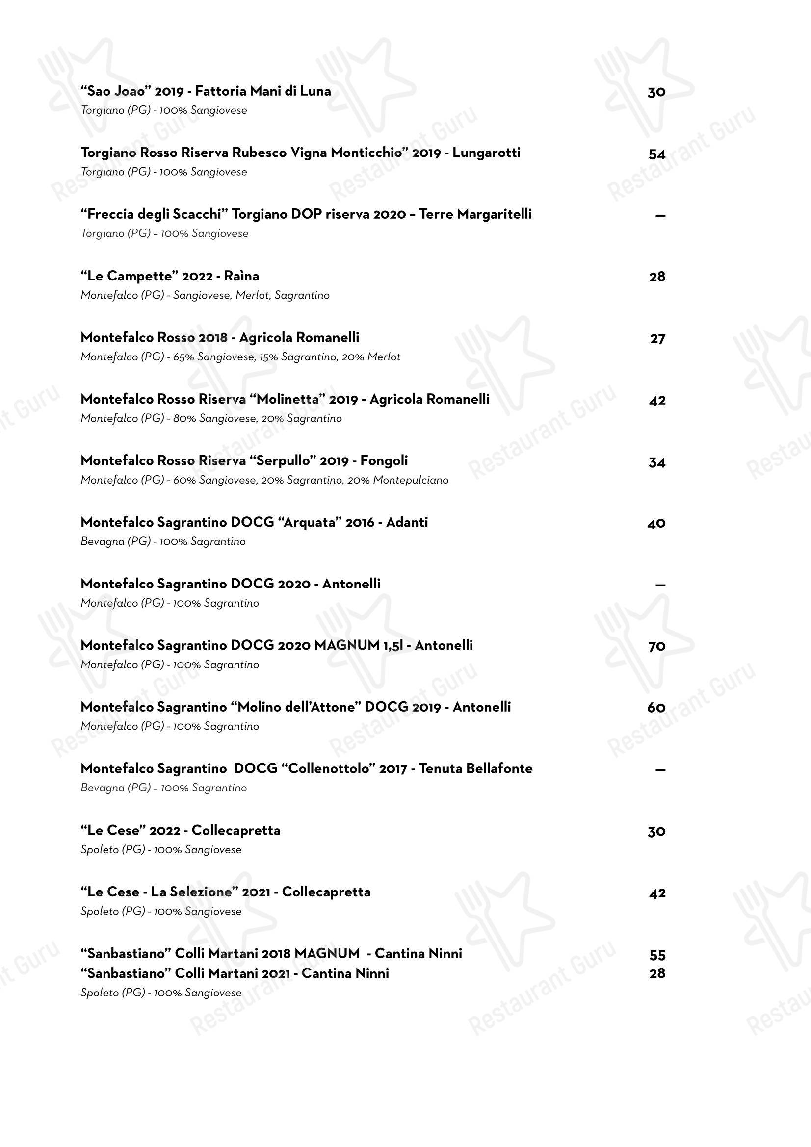 Menu di Luce Ristorante - Menu