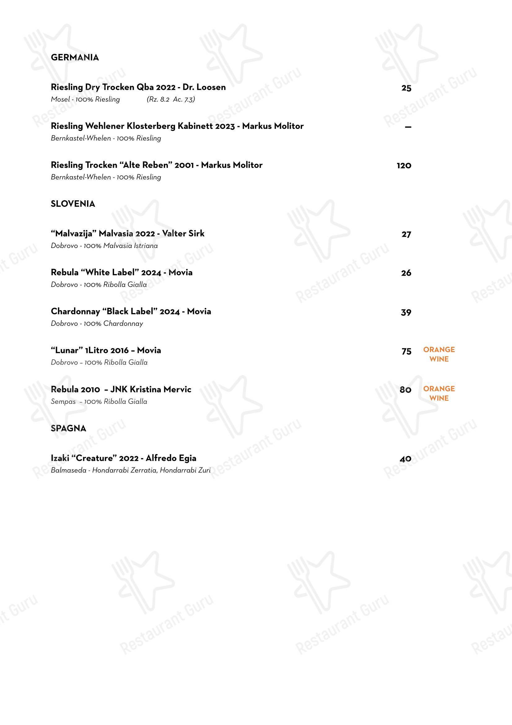 Menu di Luce Ristorante - Menu